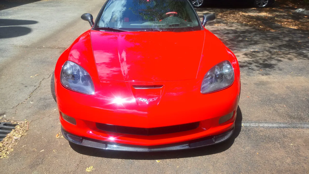 Carbon fiber headlight close-up