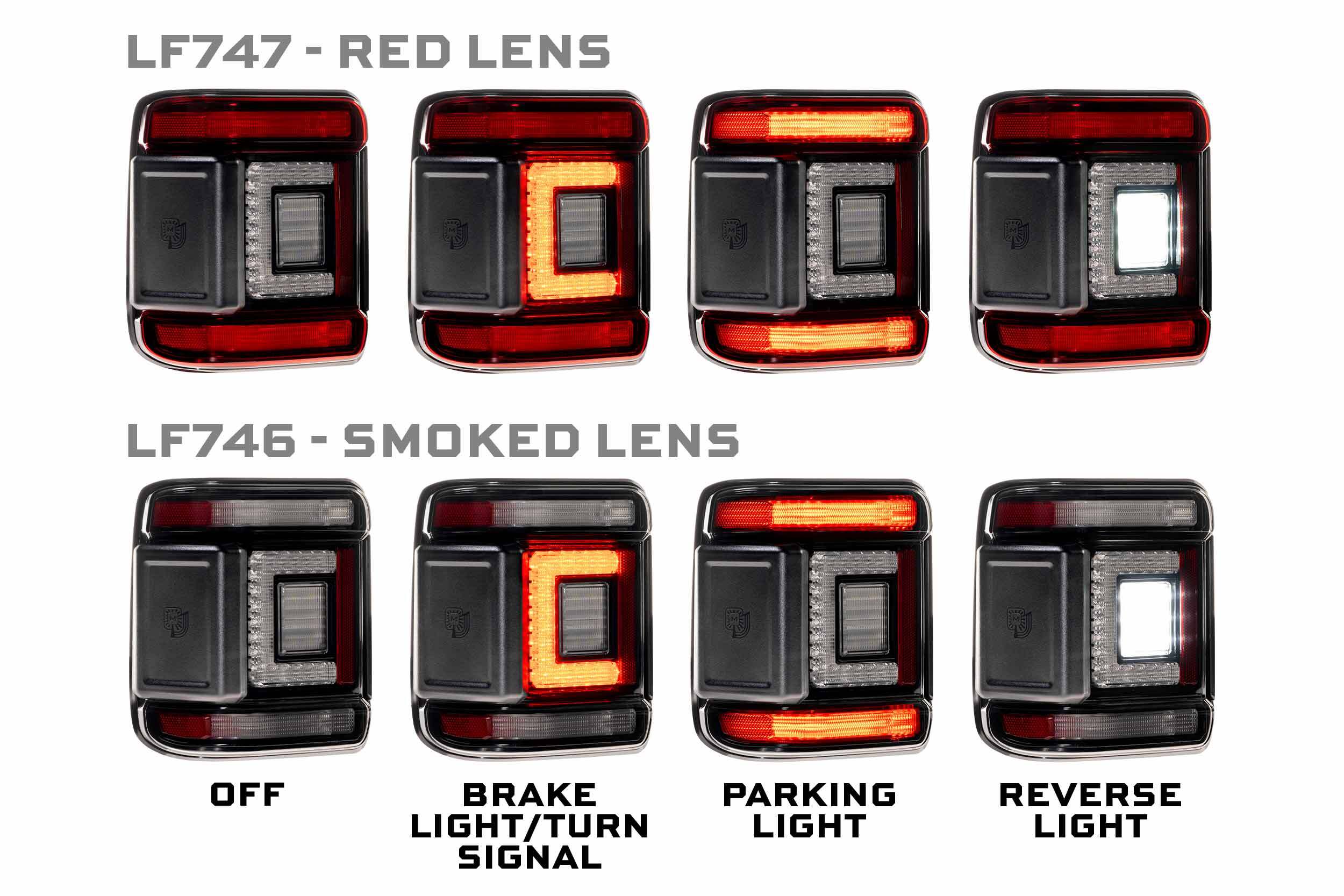 18-26 Jeep Wrangler JL XB LED Low Profile Tail Lights (Smoked) photo 4