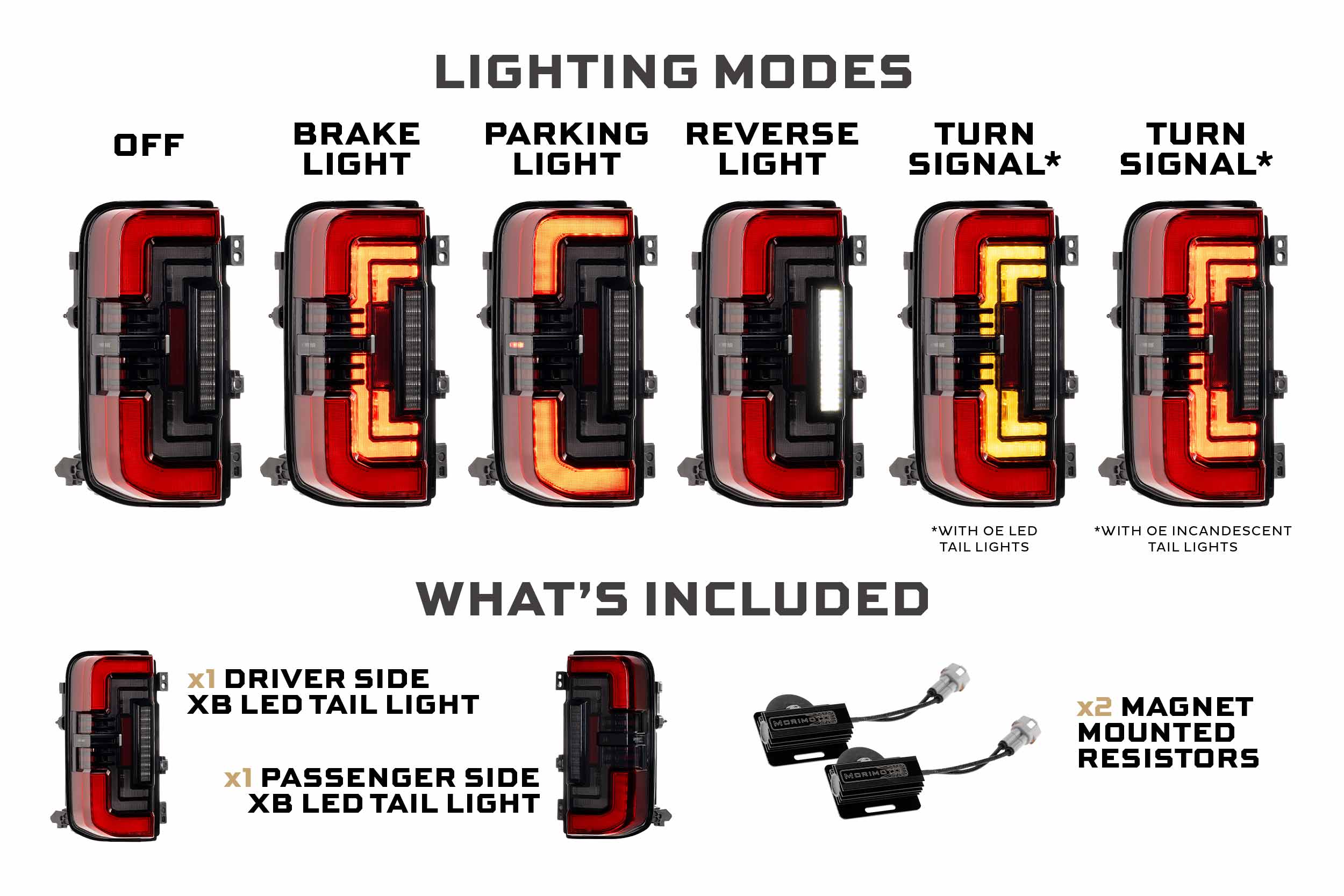 21-26 Ford Bronco XB LED Low Profile Tail Lights (Red) photo 4
