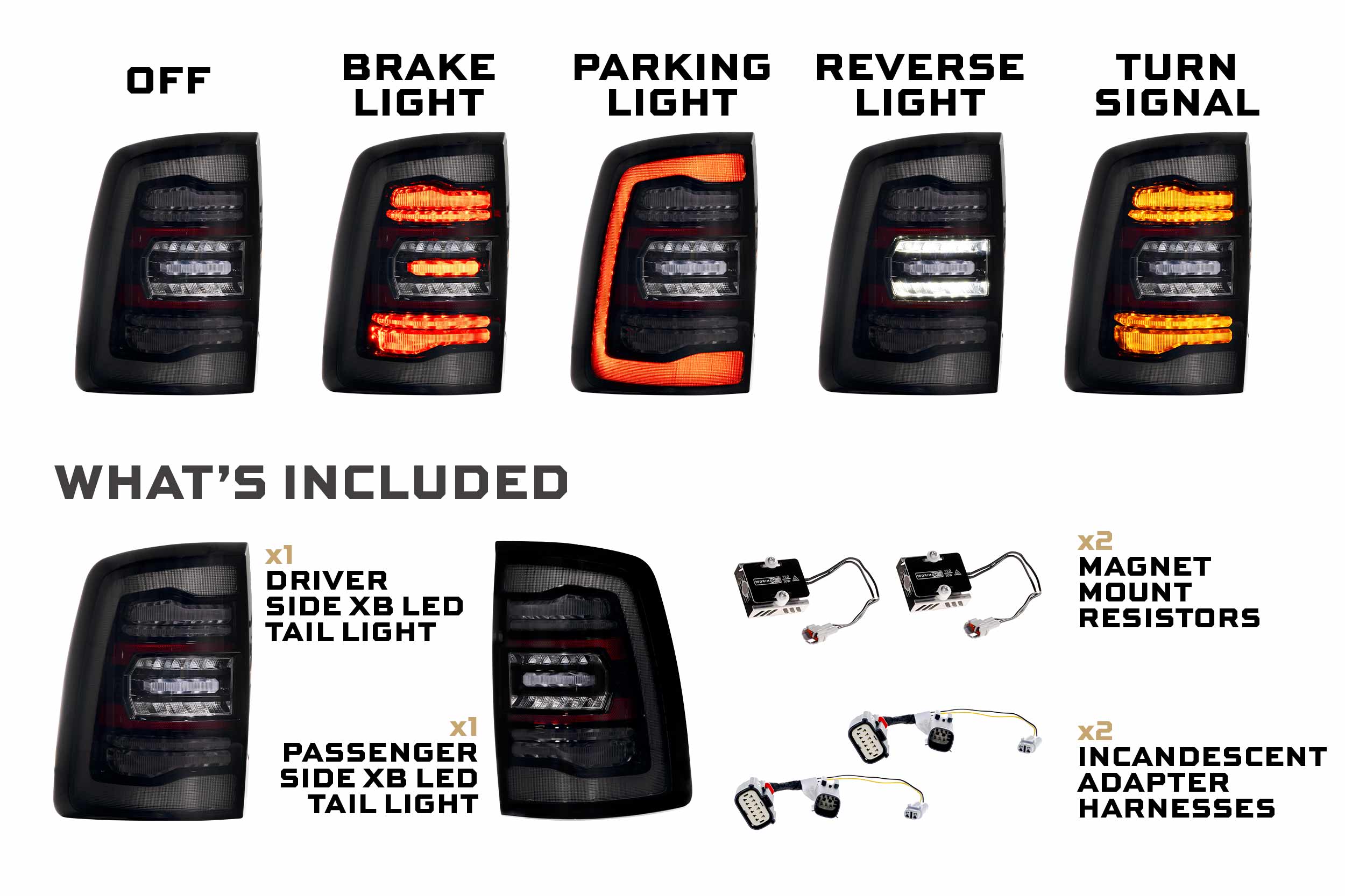 19-24 Ram HD XB LED Tail Lights (Smoked) photo 4