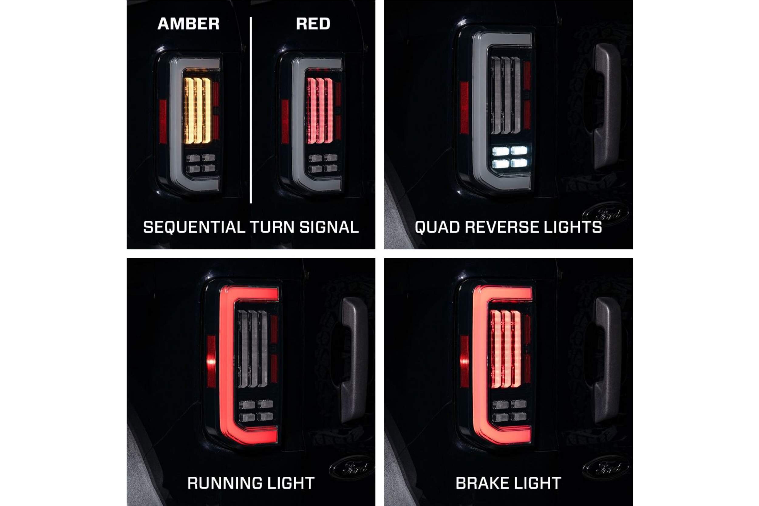 21-26 Ford Bronco Tail Lights (Red) photo 3