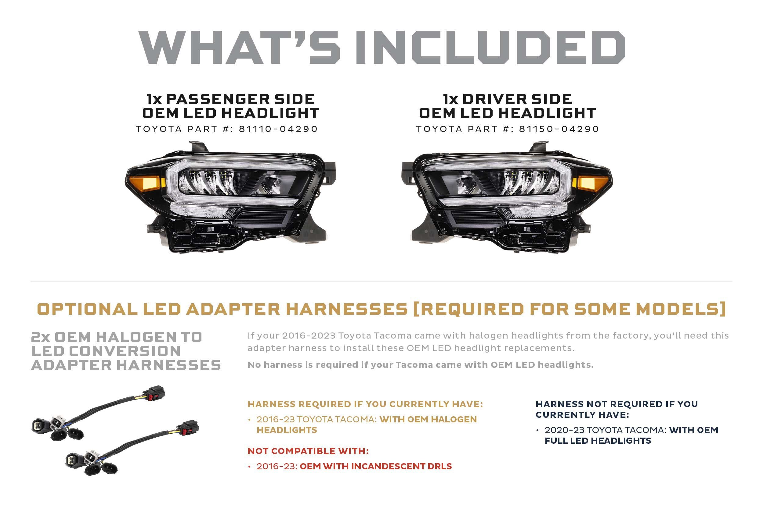 16-23 Toyota Tacoma OEM LED Headlights (Base) photo 2