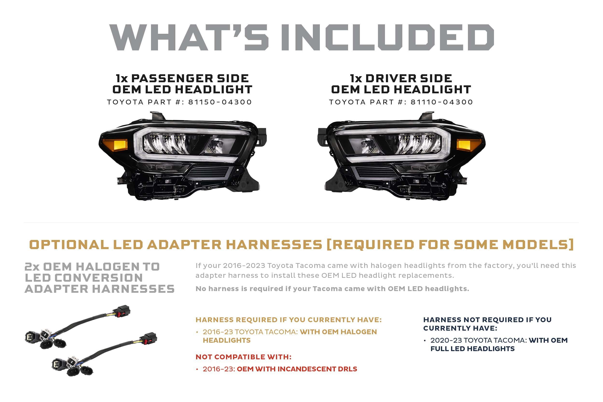 16-23 Toyota Tacoma OEM LED Headlights (TRD Pro) photo 2