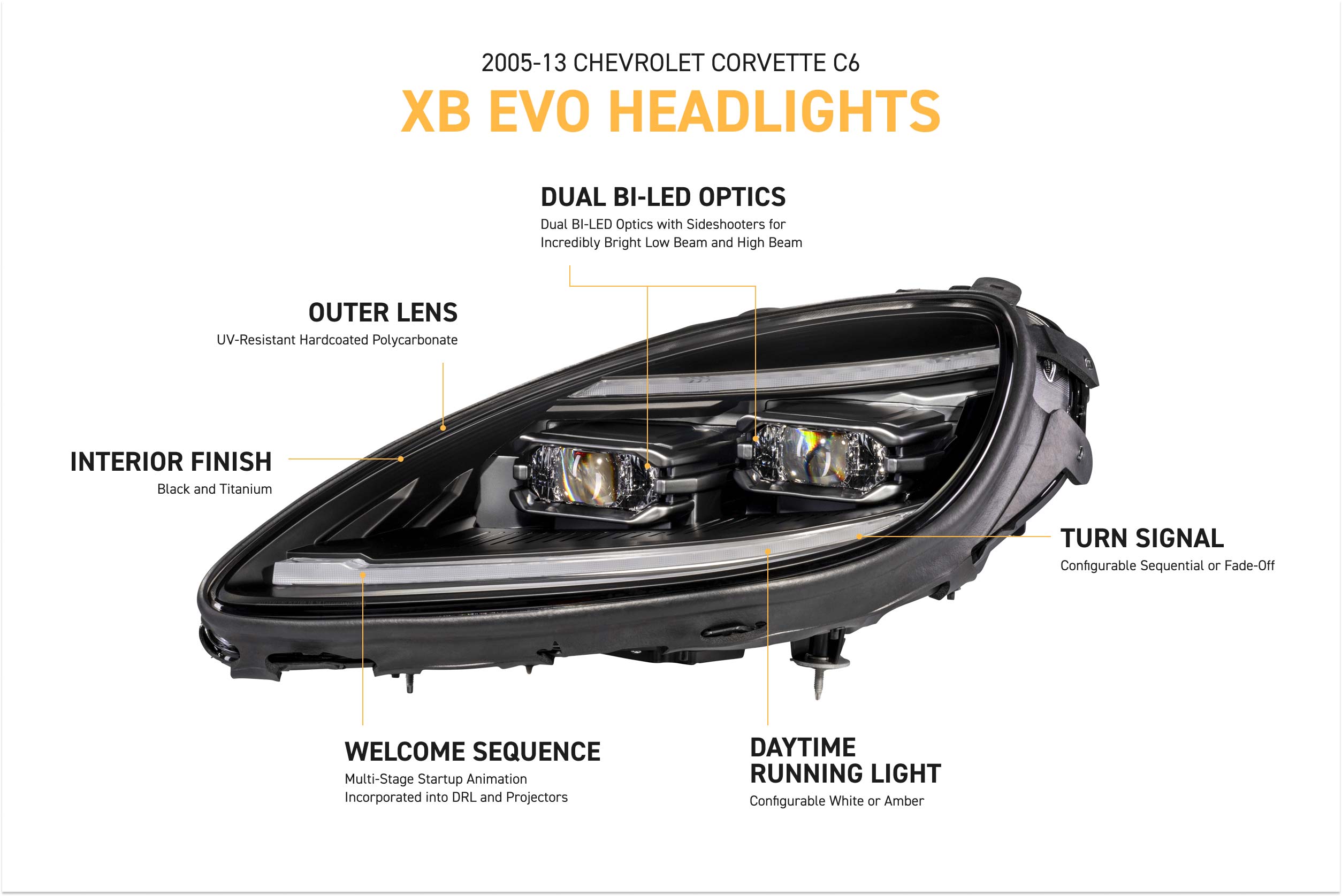 05-13 Chevrolet Corvette XB Evo LED Headlights photo 6