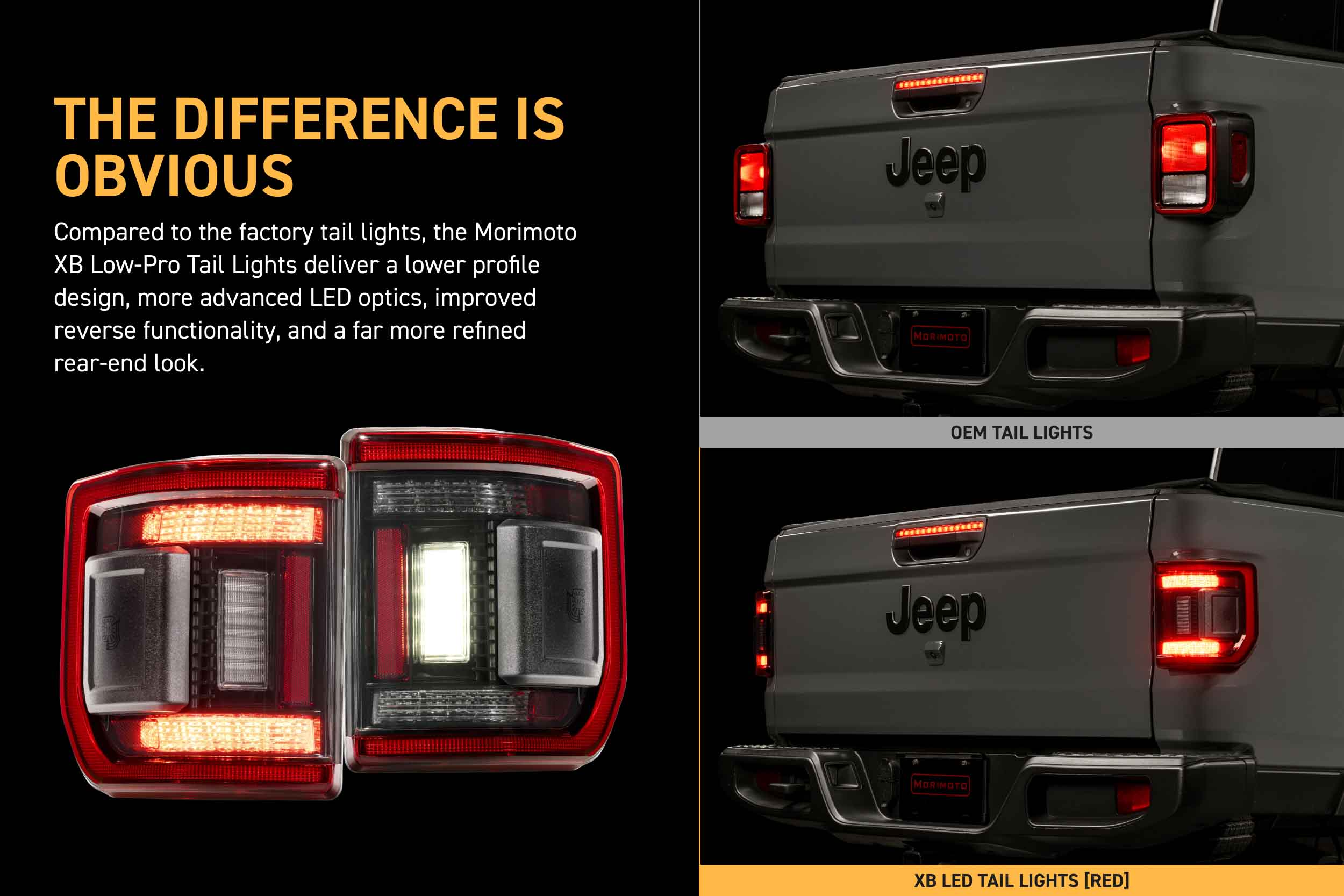20-26 Jeep Gladiator JT XB LED Low Profile Tail Lights (Red) photo 3