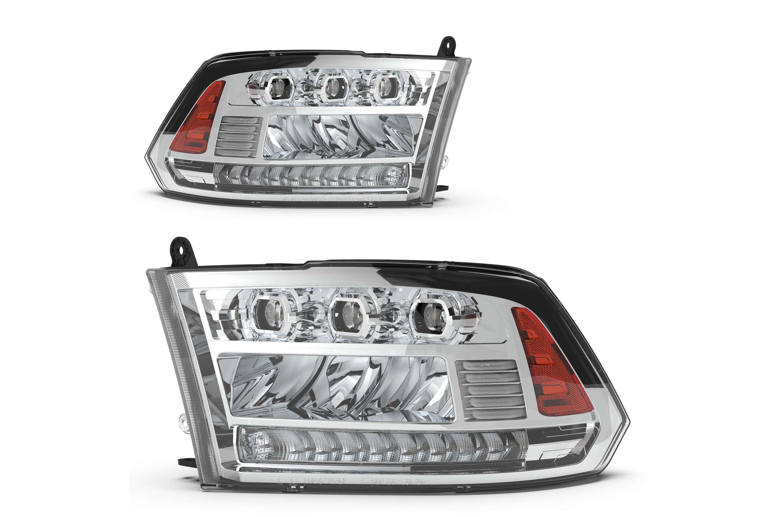 13-18 Ram 1500/HD: Renegade Projector LED Headlights - Chrome/Clear
