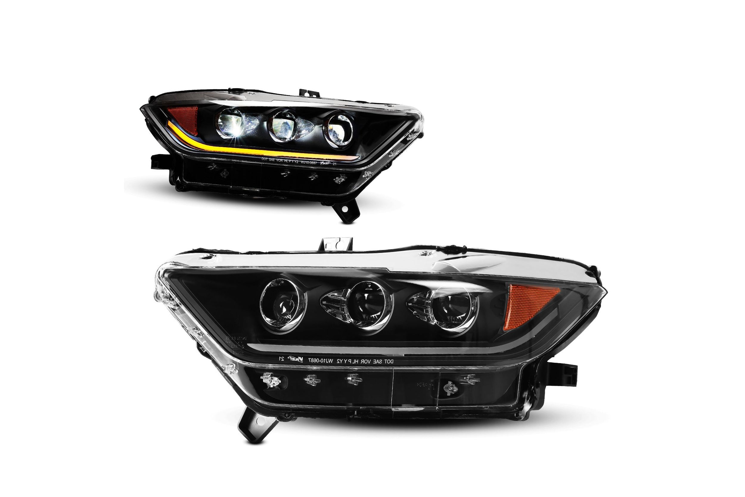 15-17 Ford Mustang: Renegade Projector LED Headlights - Black/Clear