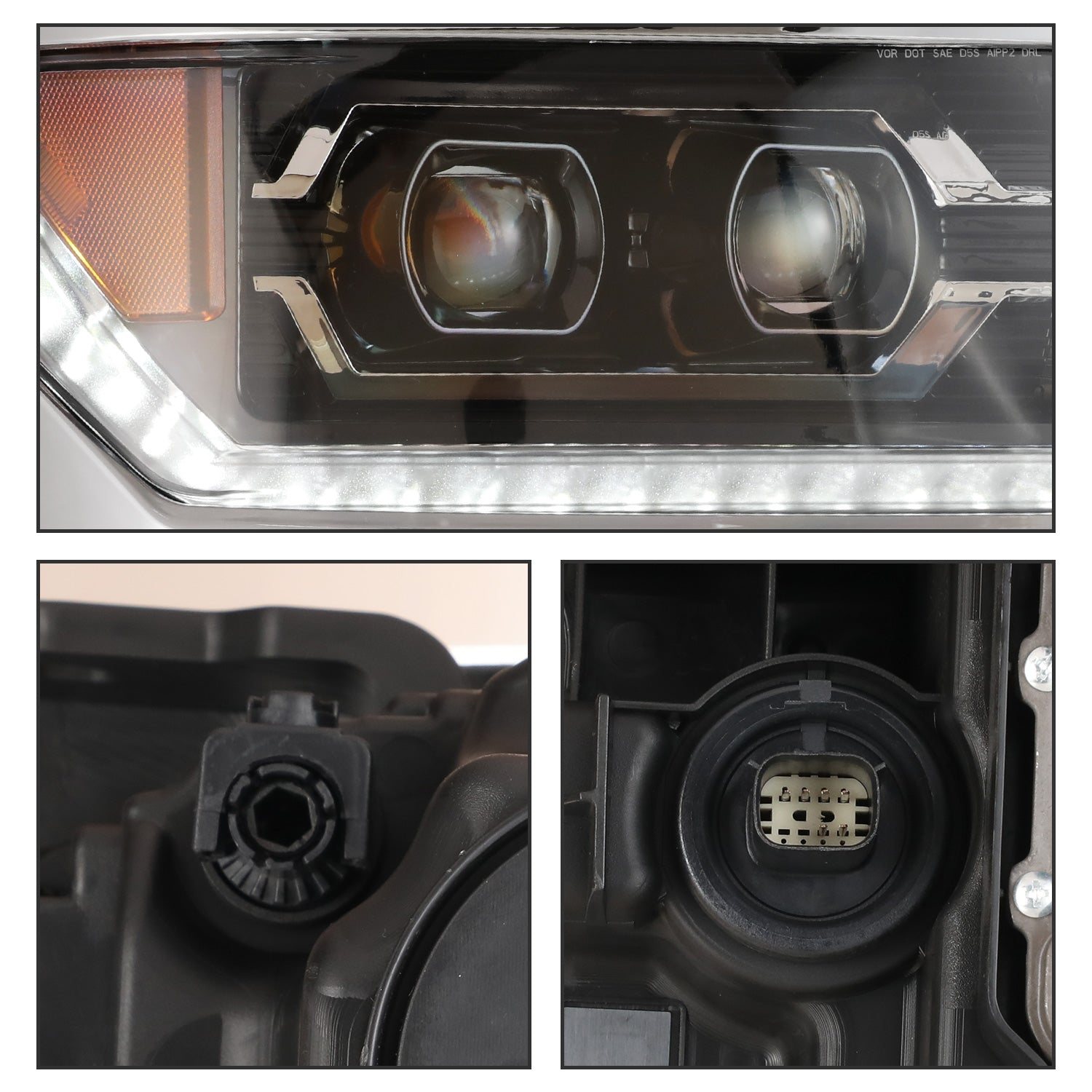 16-18 Chevrolet Silverado 1500: Renegade Projector LED Headlights - Gloss Black/Clear photo 2
