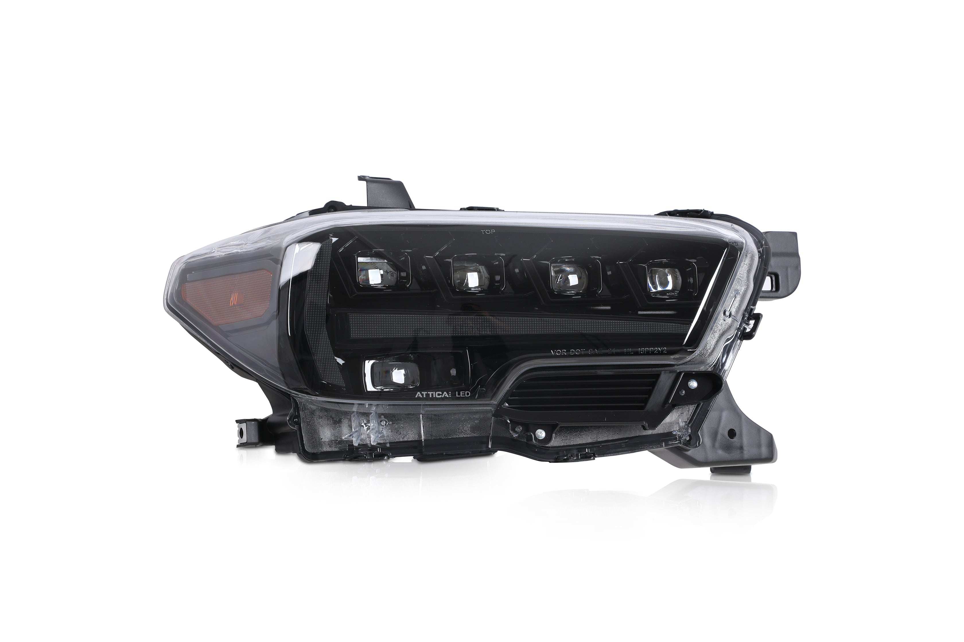 16-23 Toyota Tacoma: Attica Headlights - Glossy Black/Clear/Smoke Glow Bar photo 2