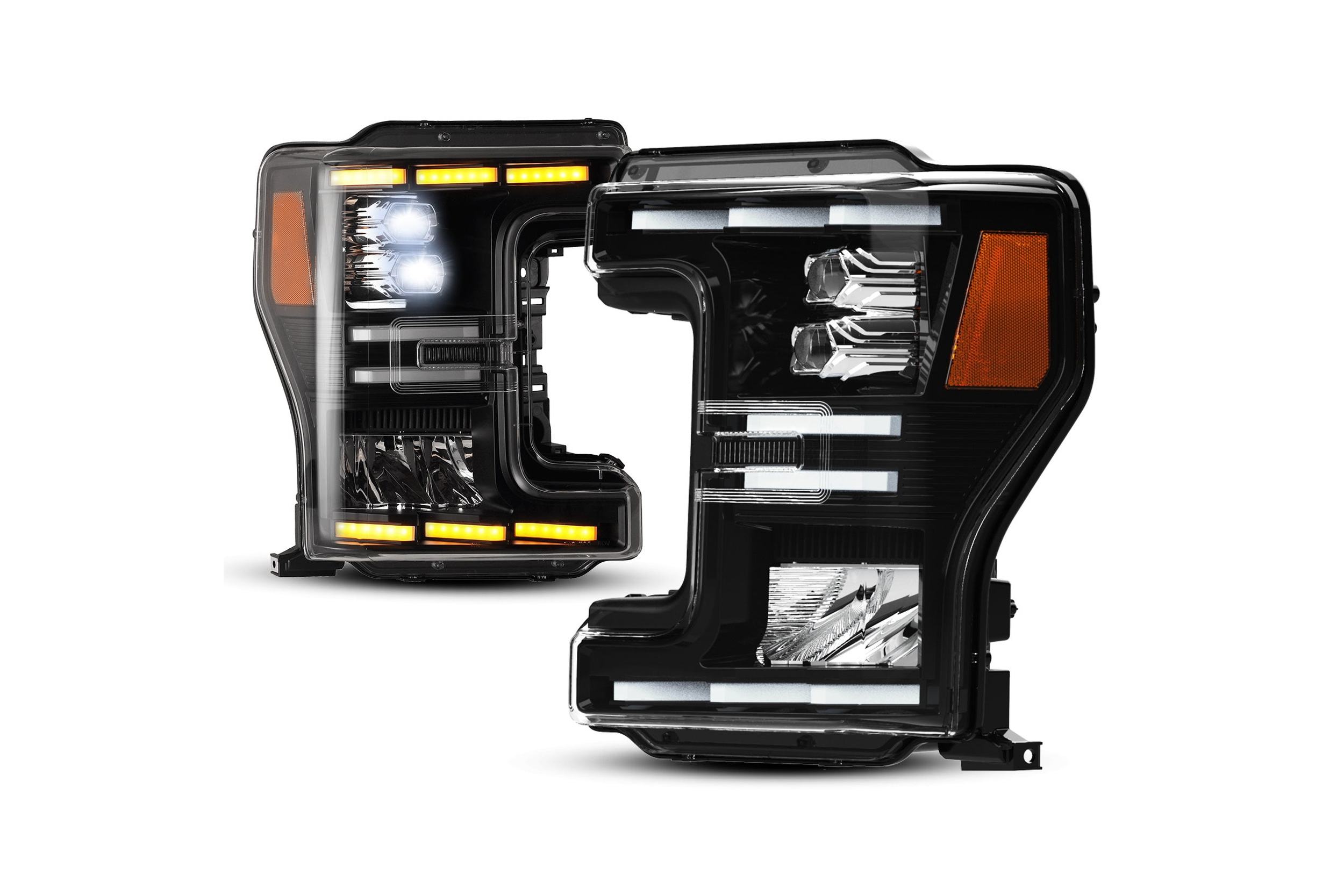 17-19 Ford Super Duty: Renegade Projector LED Headlights - Black/Clear