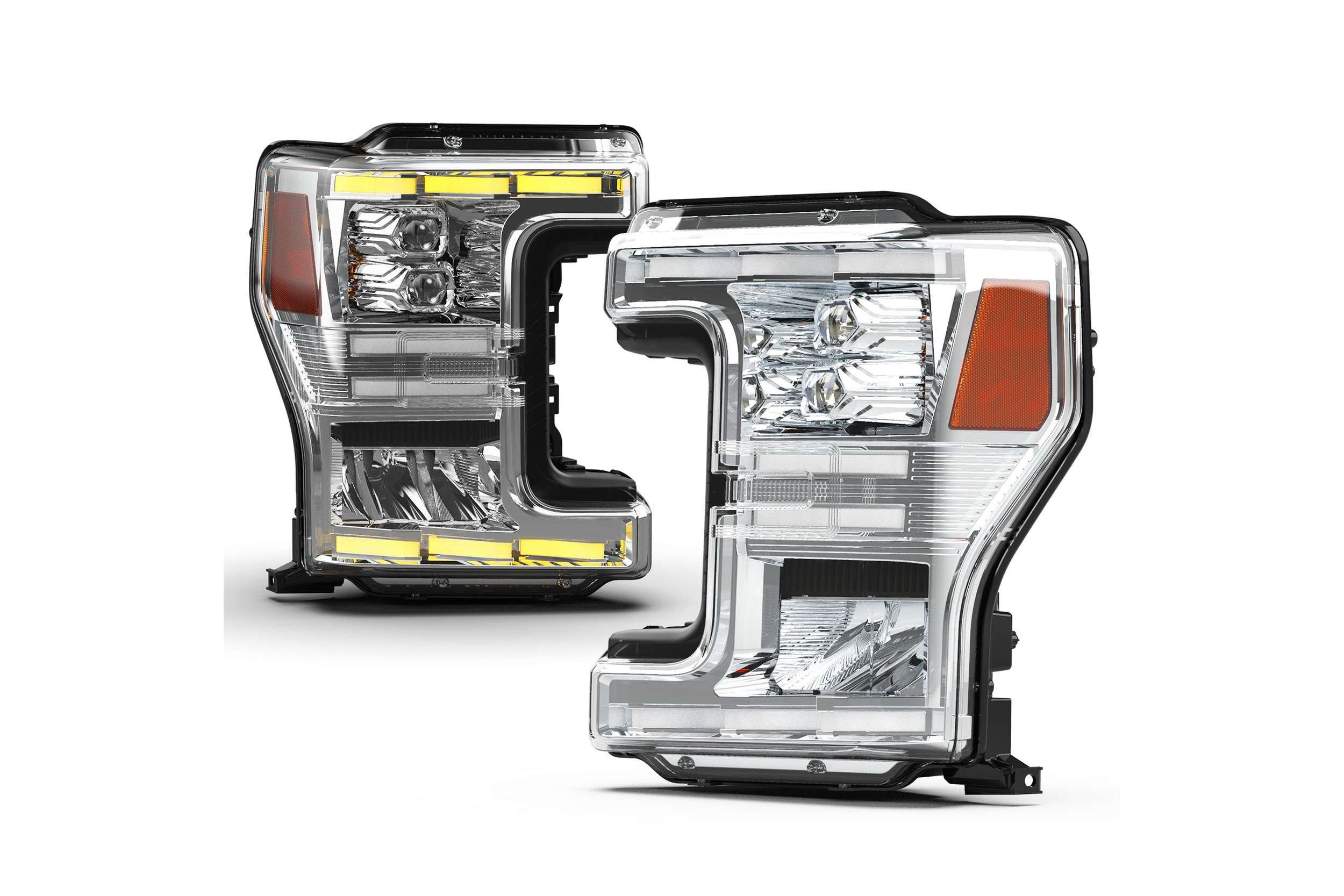 17-19 Ford Super Duty: Renegade Projector LED Headlights - Chrome/Clear