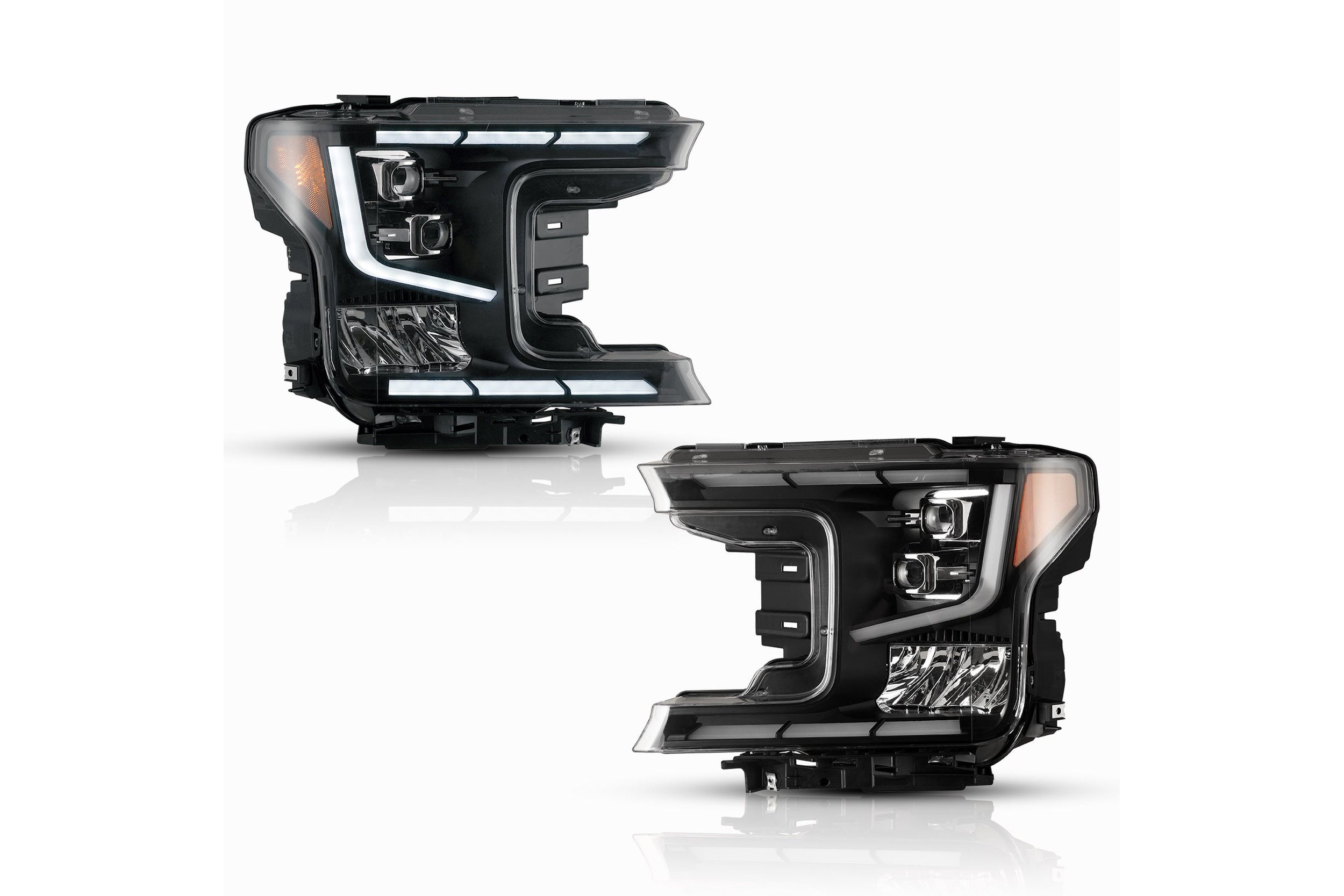 18-20 Ford F-150: Renegade Projector LED Headlights - Black/Clear