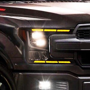18-20 Ford F-150: Renegade Projector LED Headlights - Black/Clear photo 2