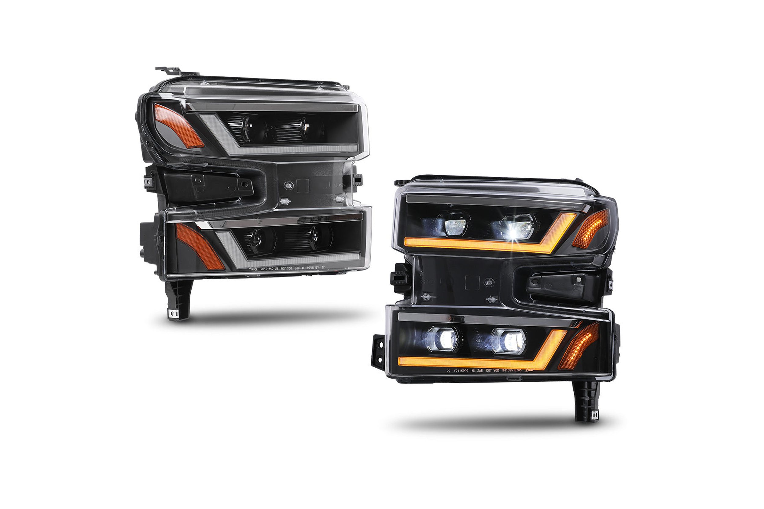 19-21 Chevrolet Silverado: Renegade Projector LED Headlights - Black/Clear