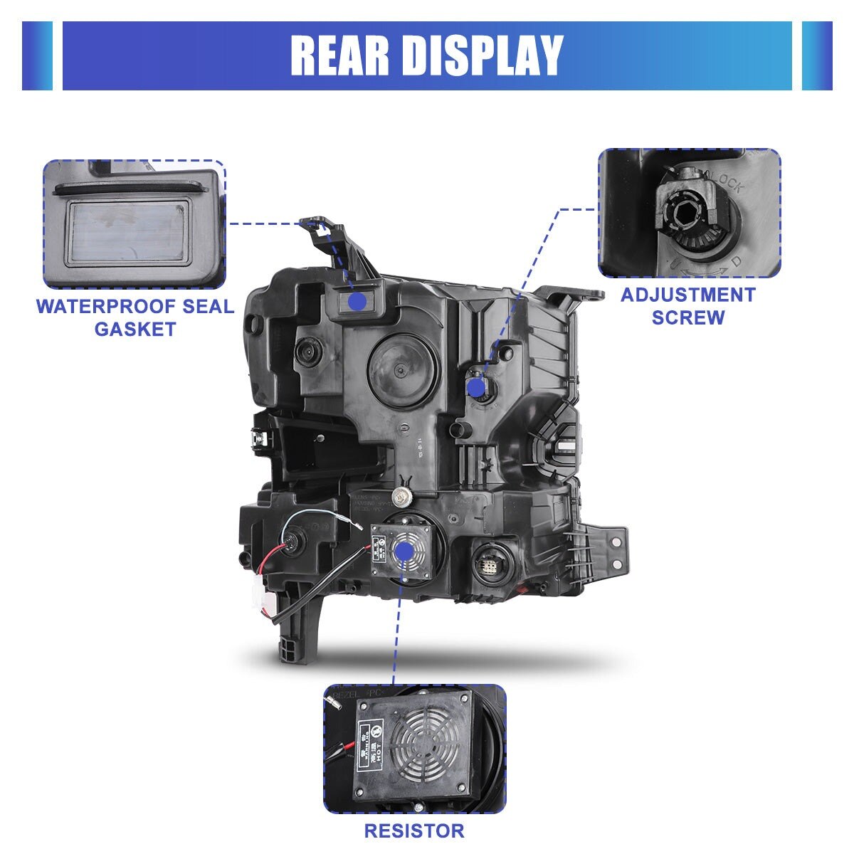 19-21 Chevrolet Silverado: Renegade Projector LED Headlights - Black/Clear photo 3