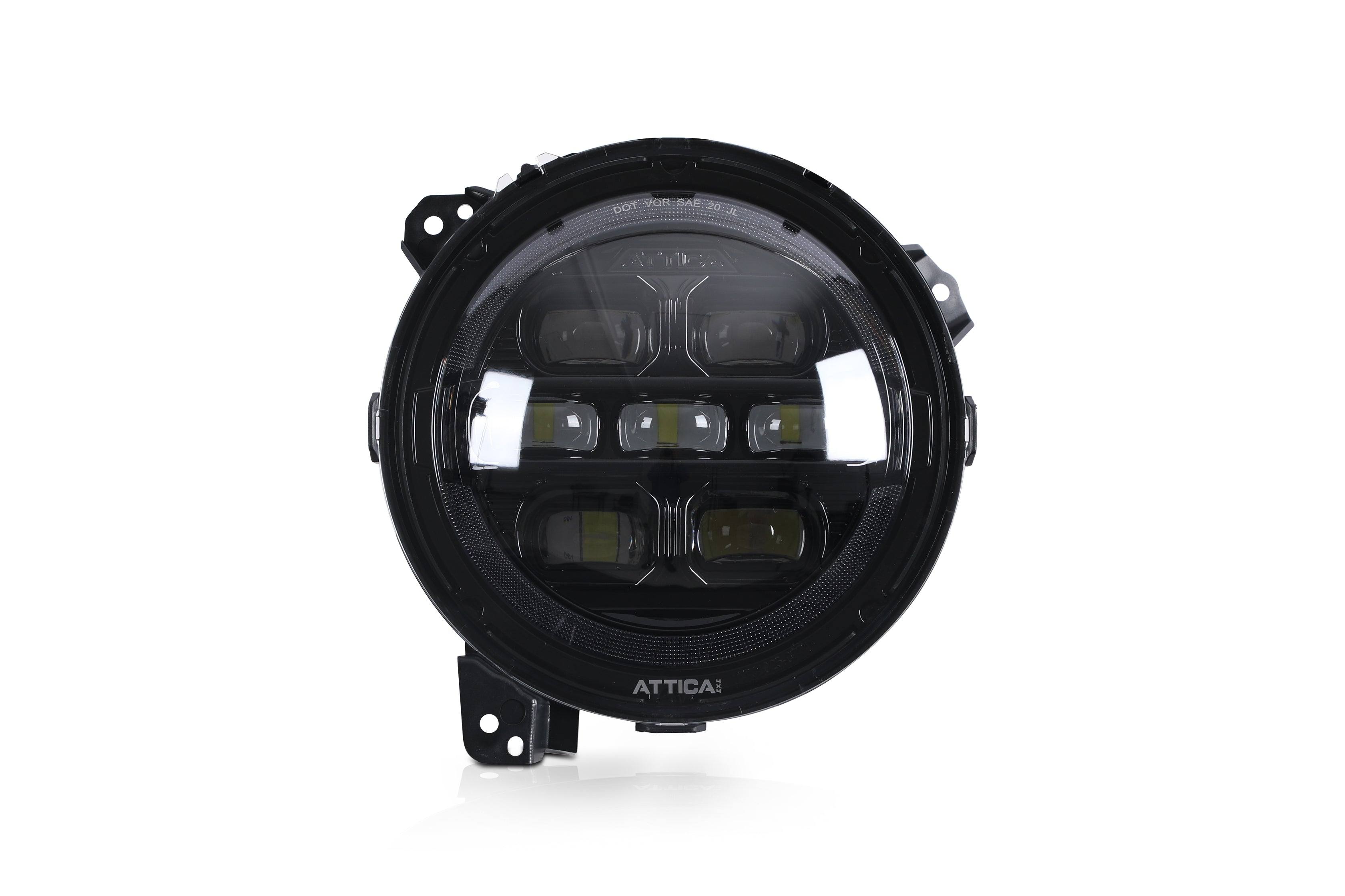 20-25 Jeep Gladiator / Wrangler: Attica Headlights - Glossy Black/Clear/Smoke Glow Bar photo 2