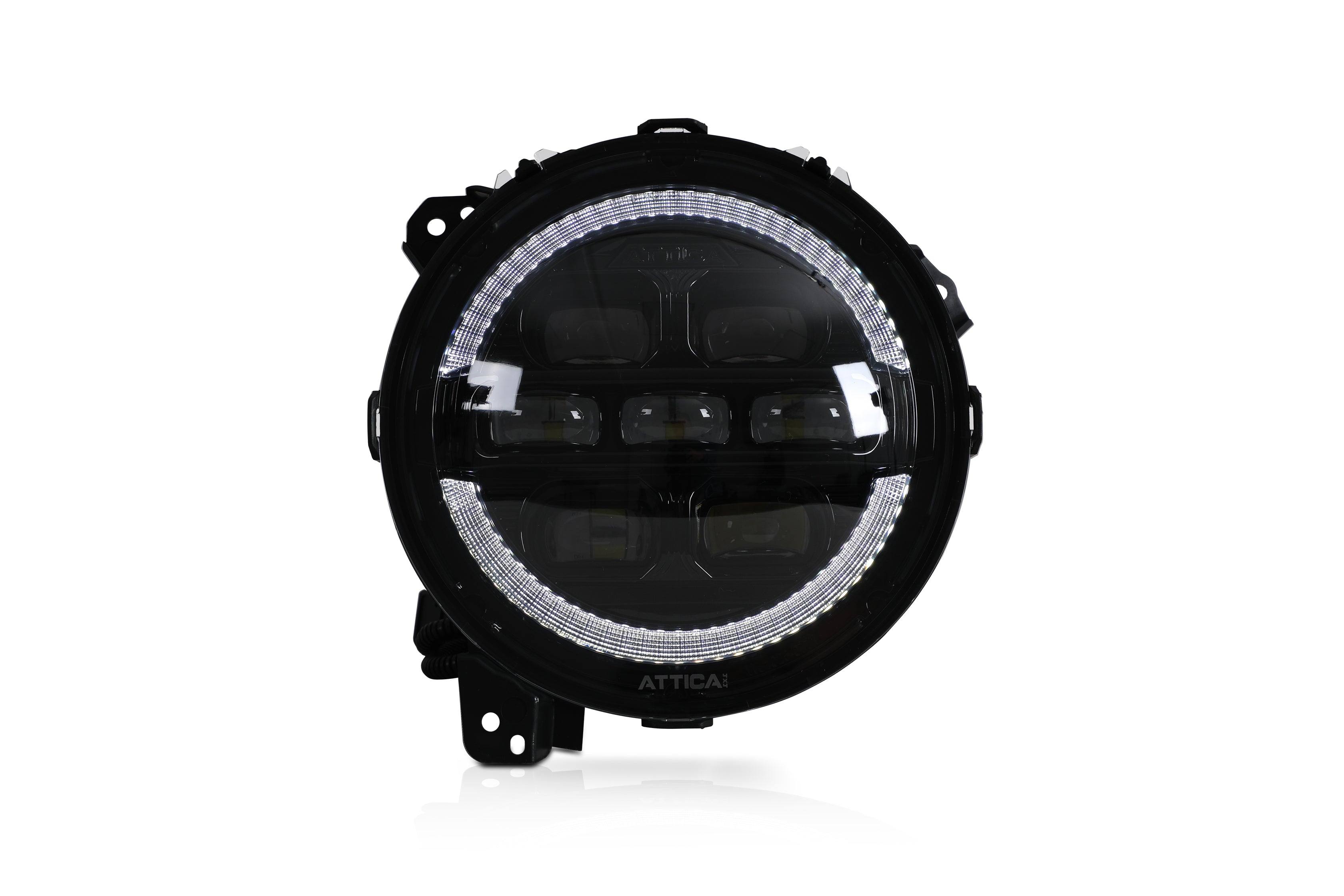 20-25 Jeep Gladiator / Wrangler: Attica Headlights - Glossy Black/Clear/Smoke Glow Bar photo 3