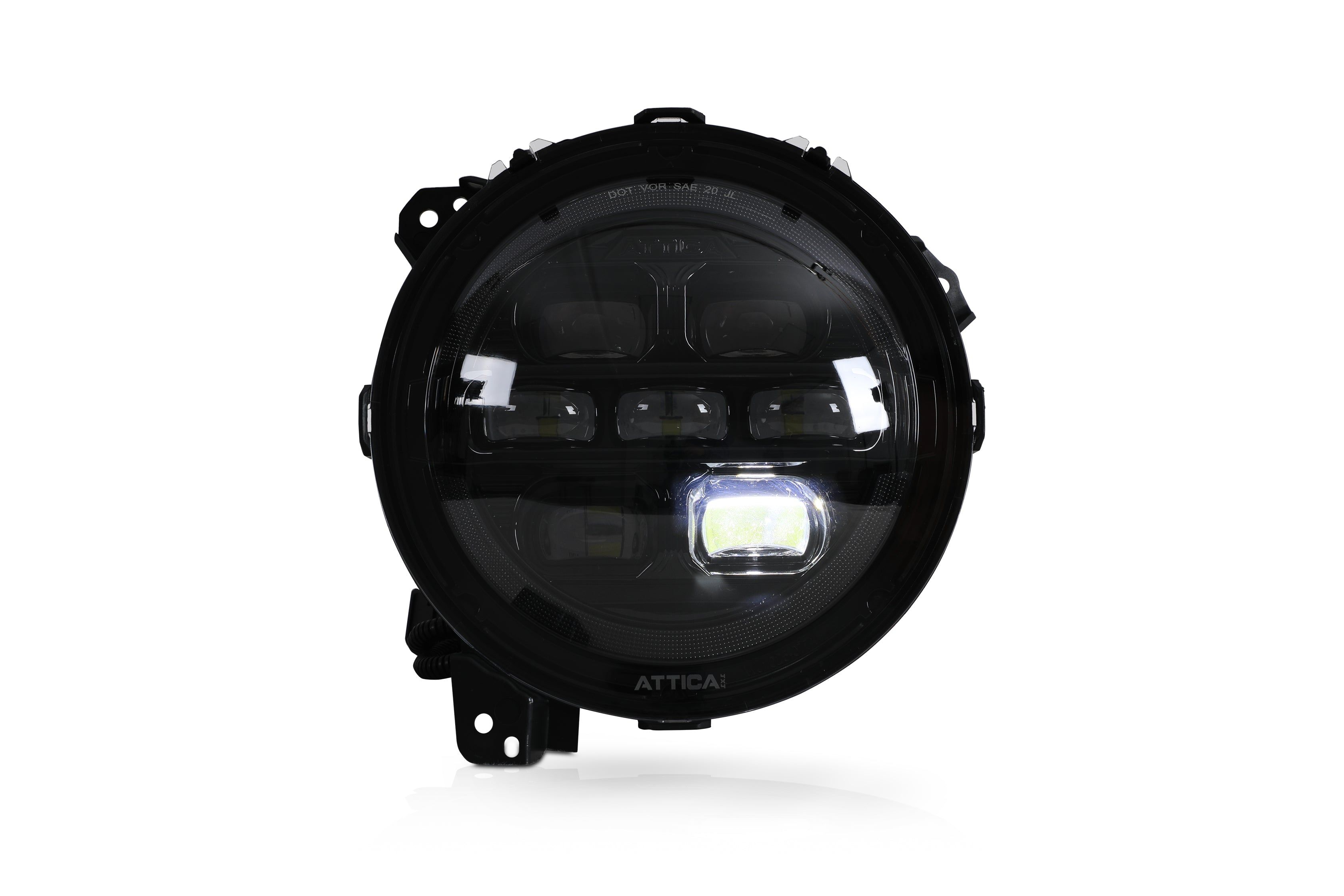 20-25 Jeep Gladiator / Wrangler: Attica Headlights - Glossy Black/Clear/Smoke Glow Bar photo 4