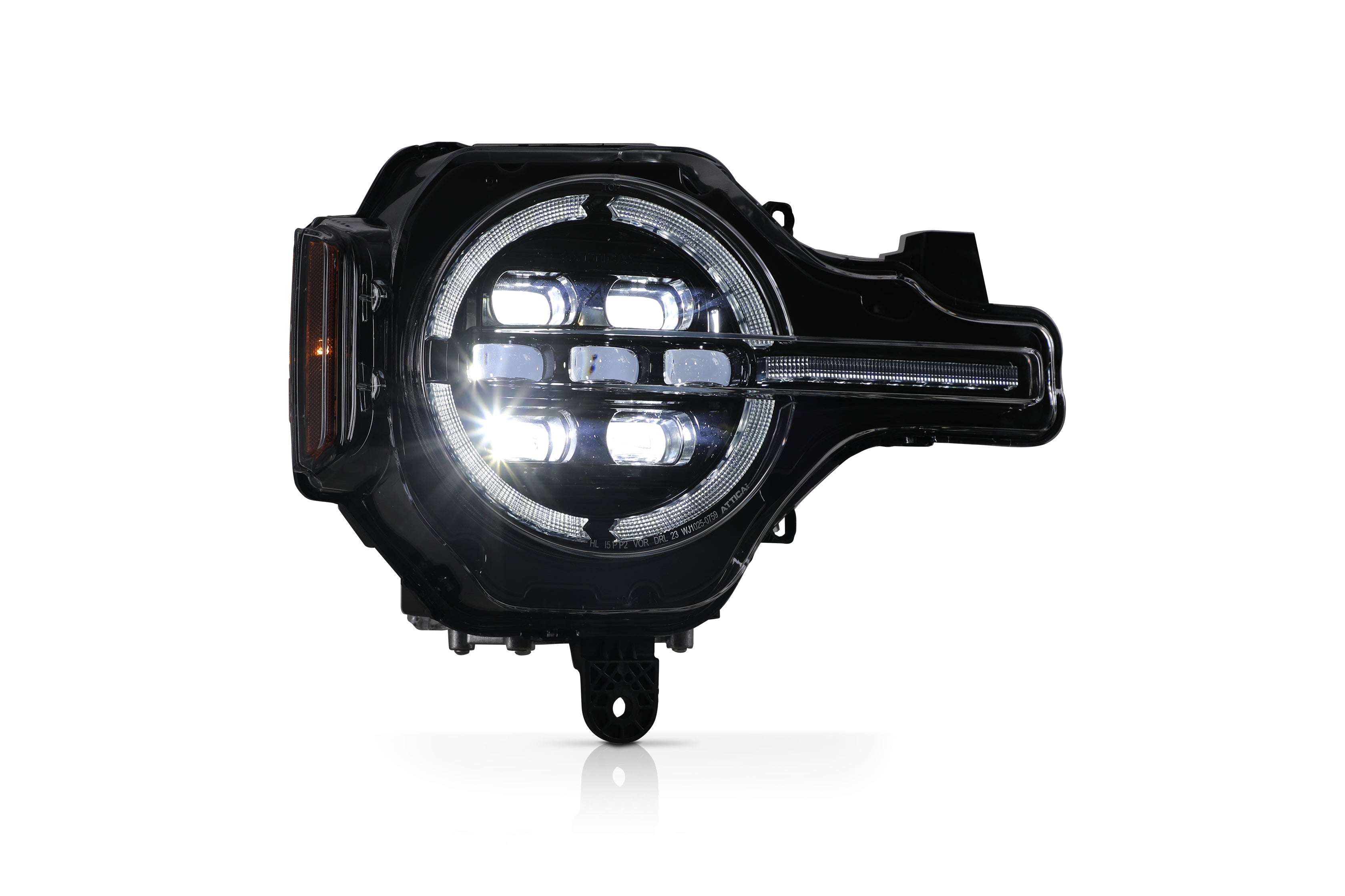 21-26 Ford Bronco: Attica Headlights - Glossy Black/Clear/Smoke Glow Bar photo 3