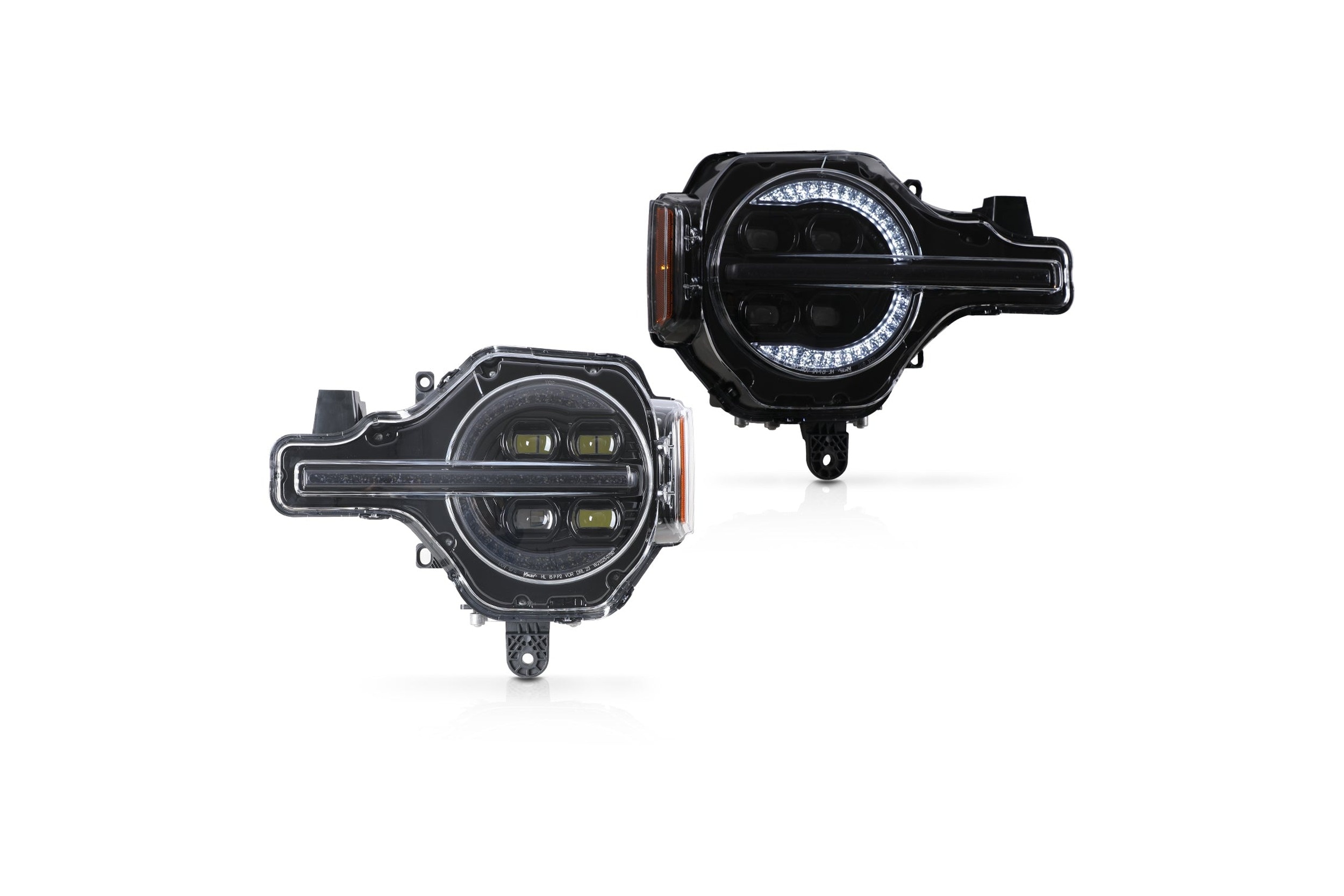 21-26 Ford Bronco: Attica Headlights - Glossy Black/Clear/Smoke Glow Bar