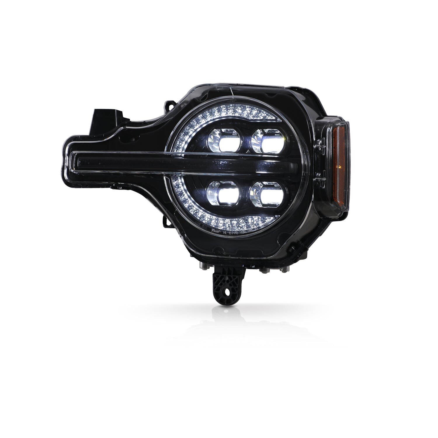 21-26 Ford Bronco: Attica Headlights - Glossy Black/Clear/Smoke Glow Bar photo 4