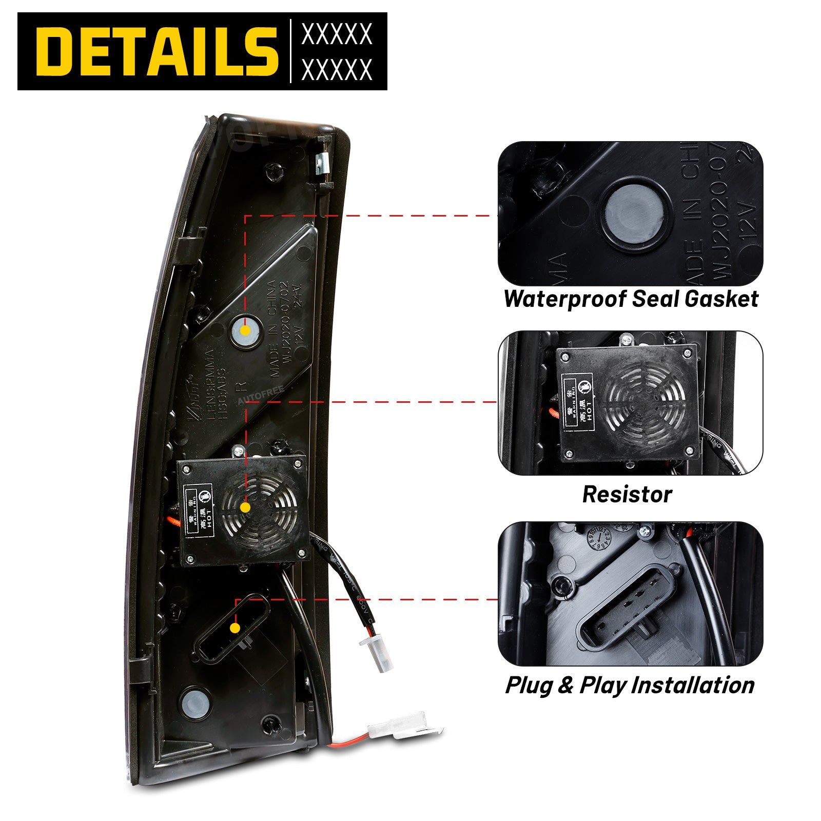 95-99 Chevrolet Tahoe: Winjet LED Tail Lights - Black/Smoke photo 3