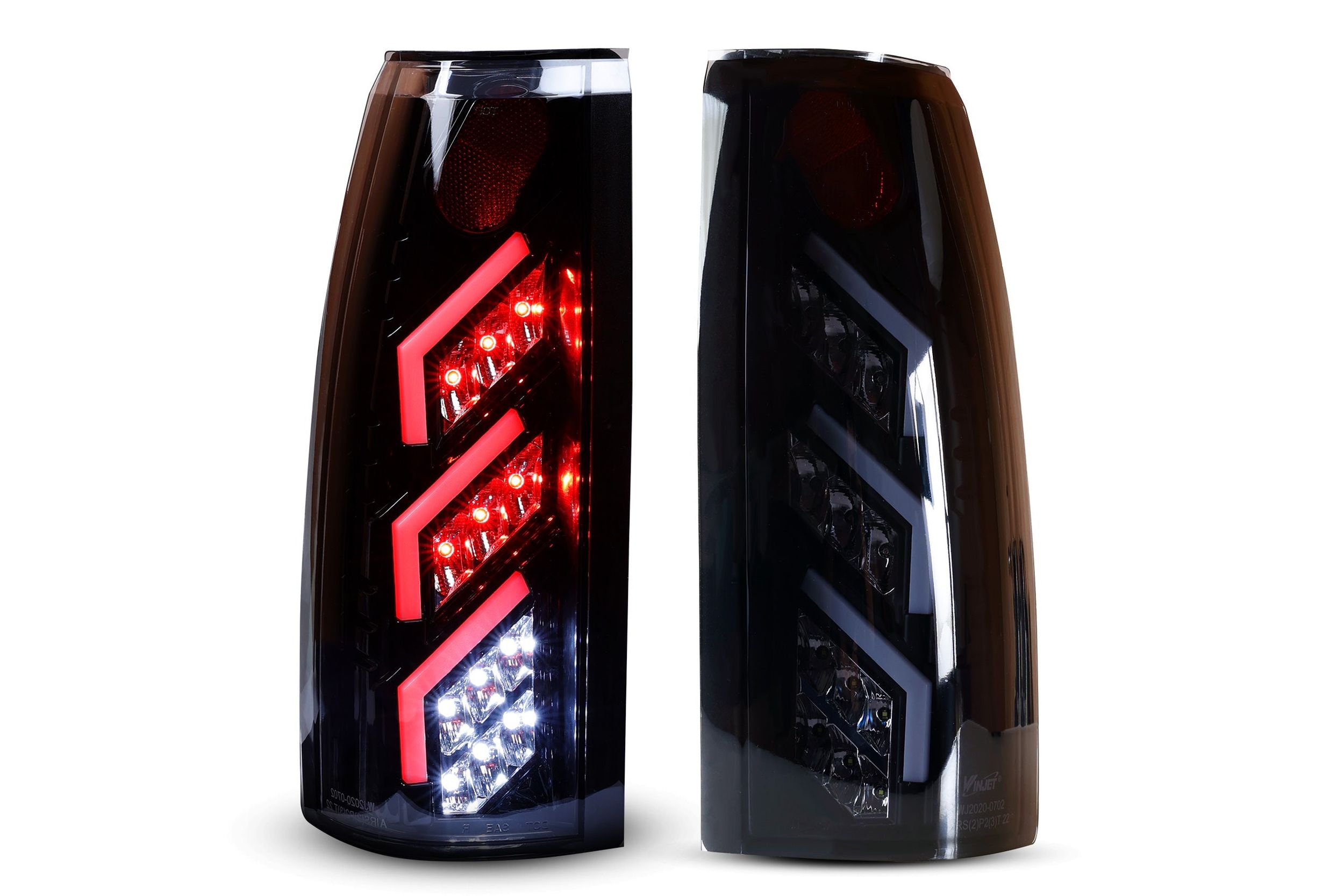 99-00 Cadillac Escalade: Winjet LED Tail Lights - Black/Smoke