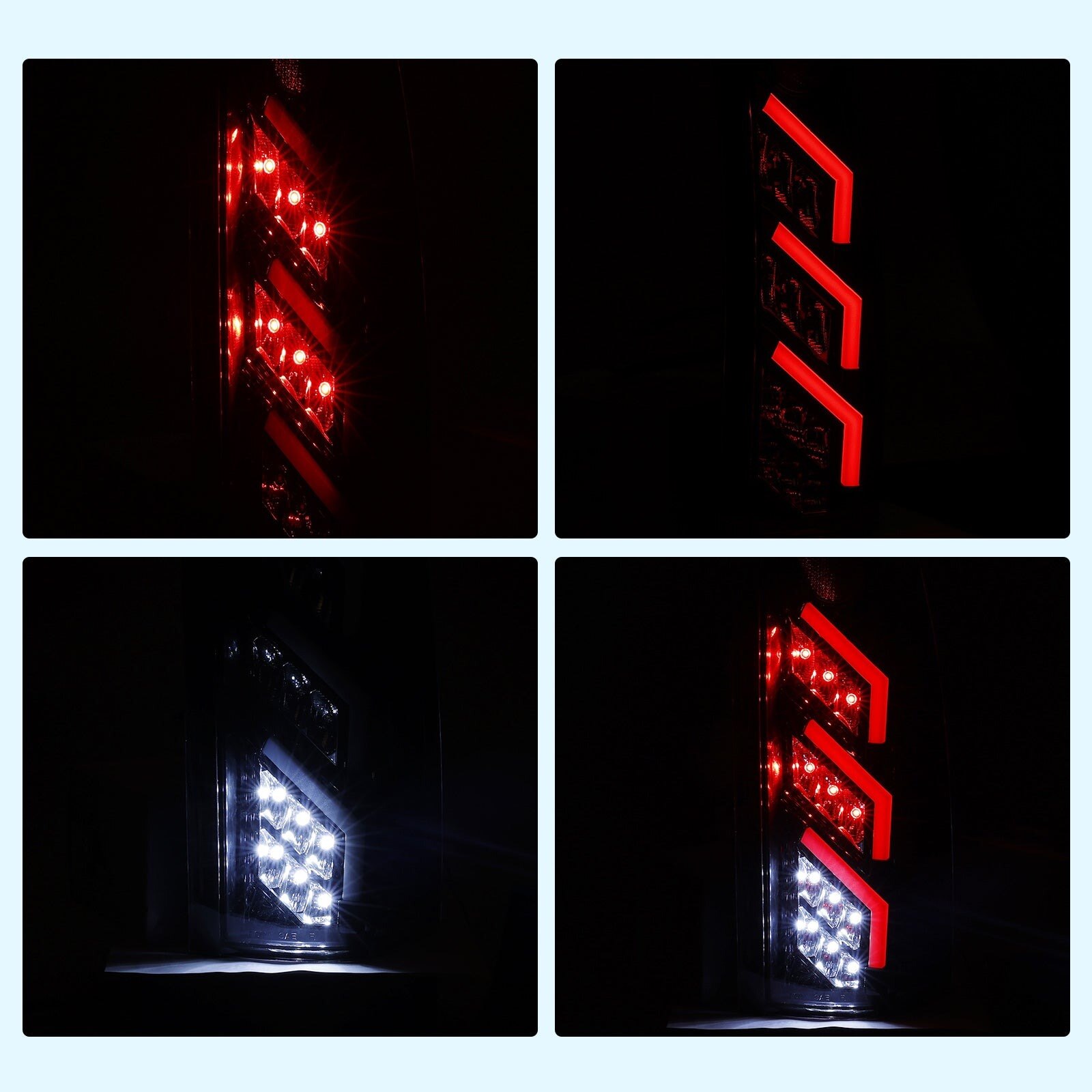 88-98 GMC C/K: Winjet LED Tail Lights - Gloss Black/Clear photo 3
