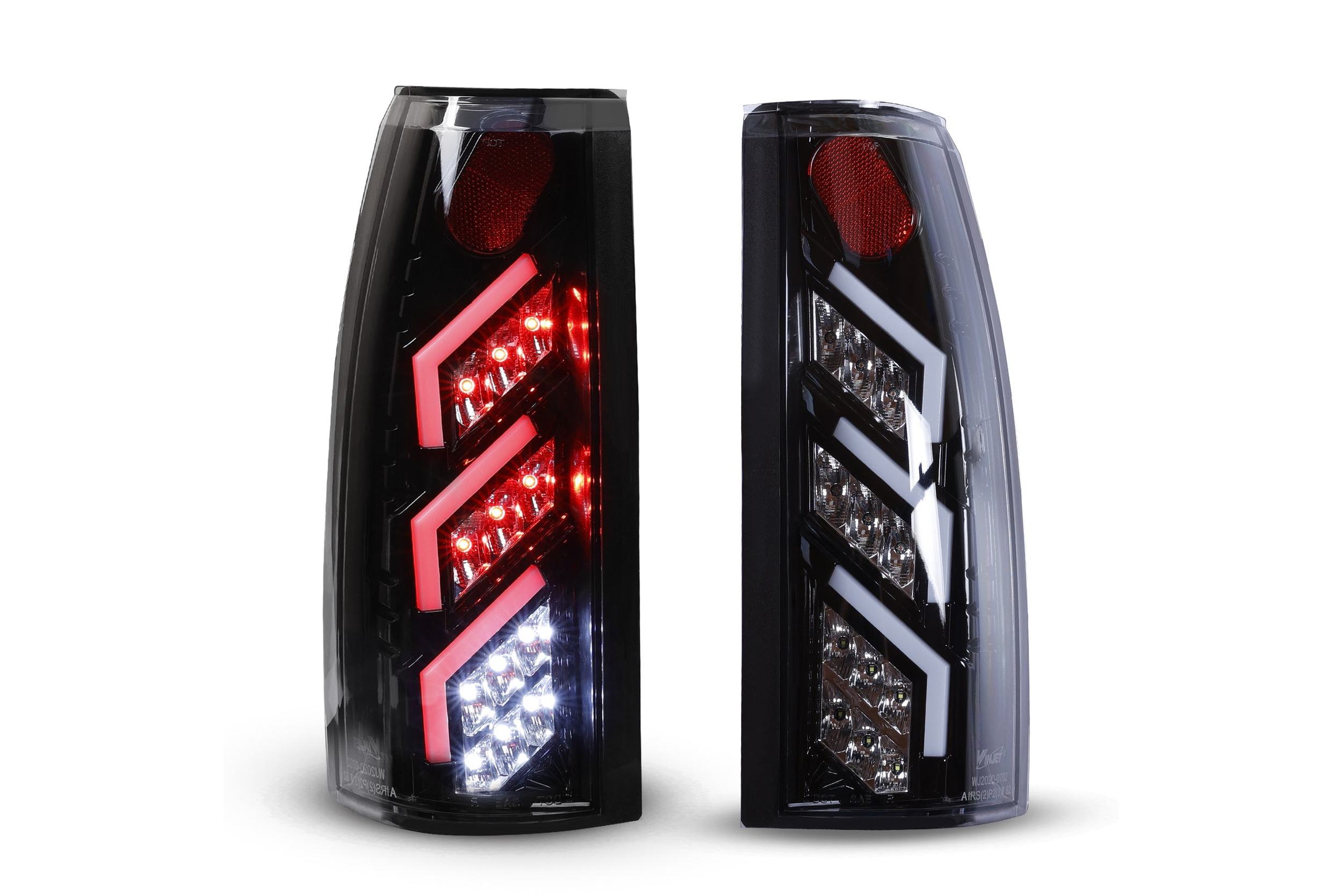95-99 Chevrolet Tahoe: Winjet LED Tail Lights - Gloss Black/Clear