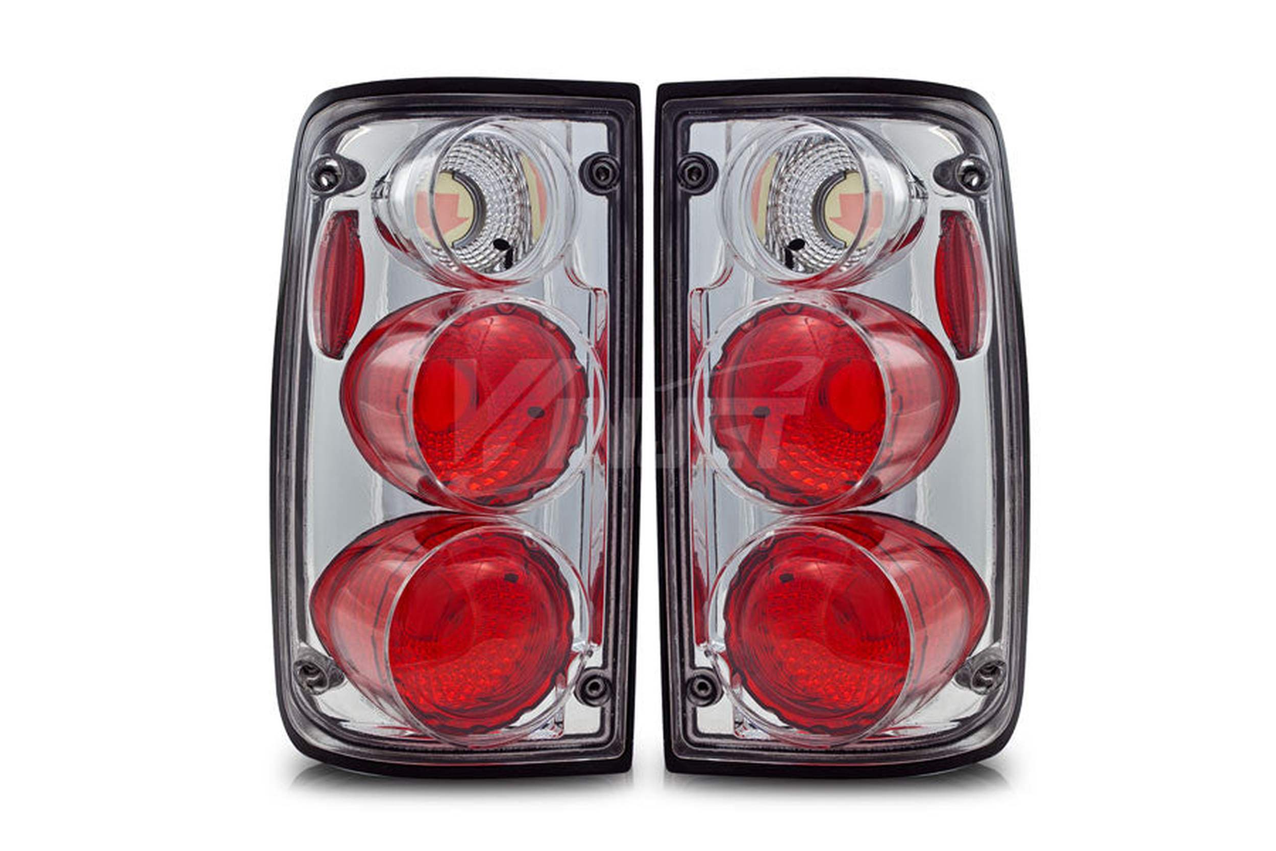 89-95 Toyota Pickup: Winjet Altezza Tail Lights - Chrome/Clear