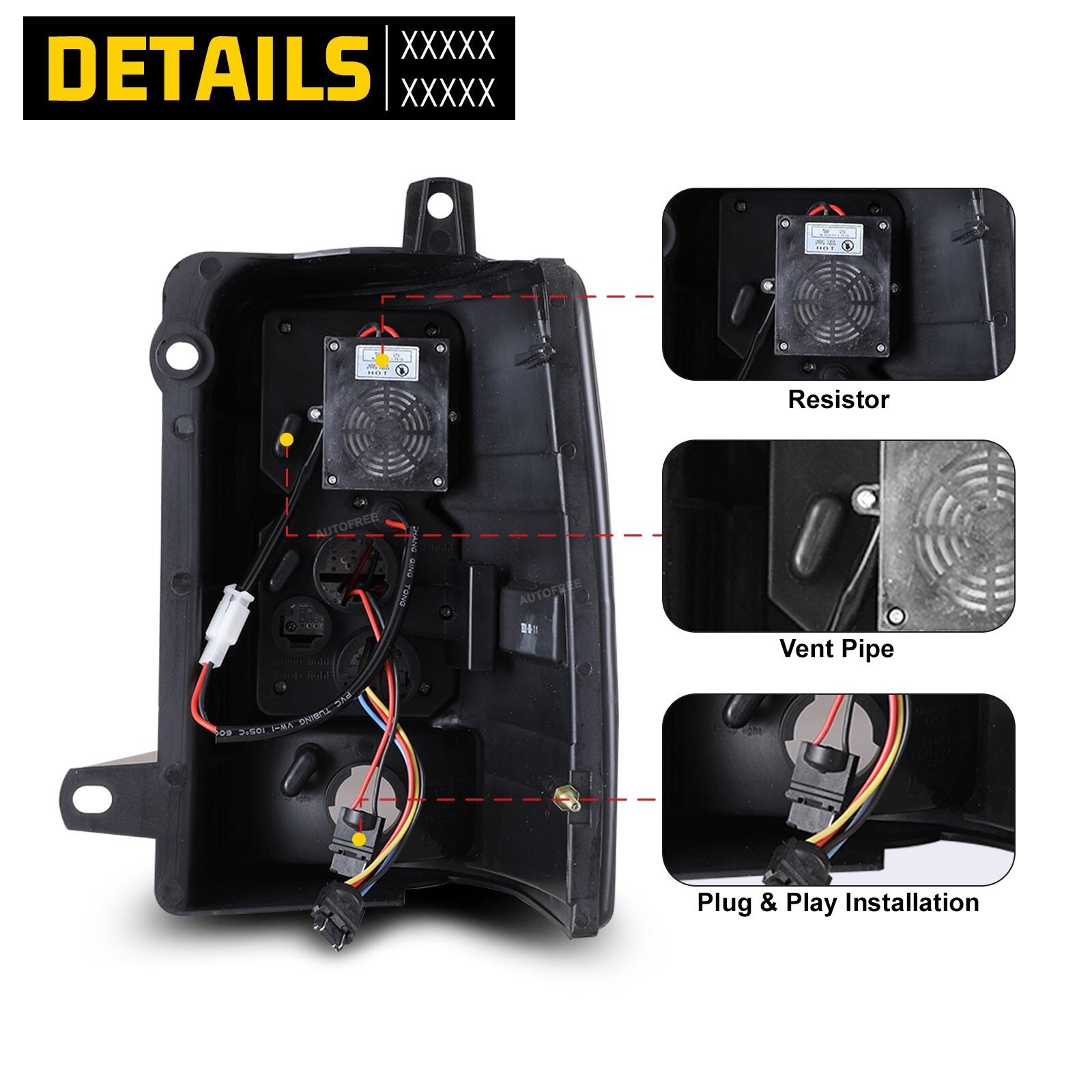 93-98 Jeep Grand Cherokee: Winjet LED Tail Lights - Black/Smoke photo 3