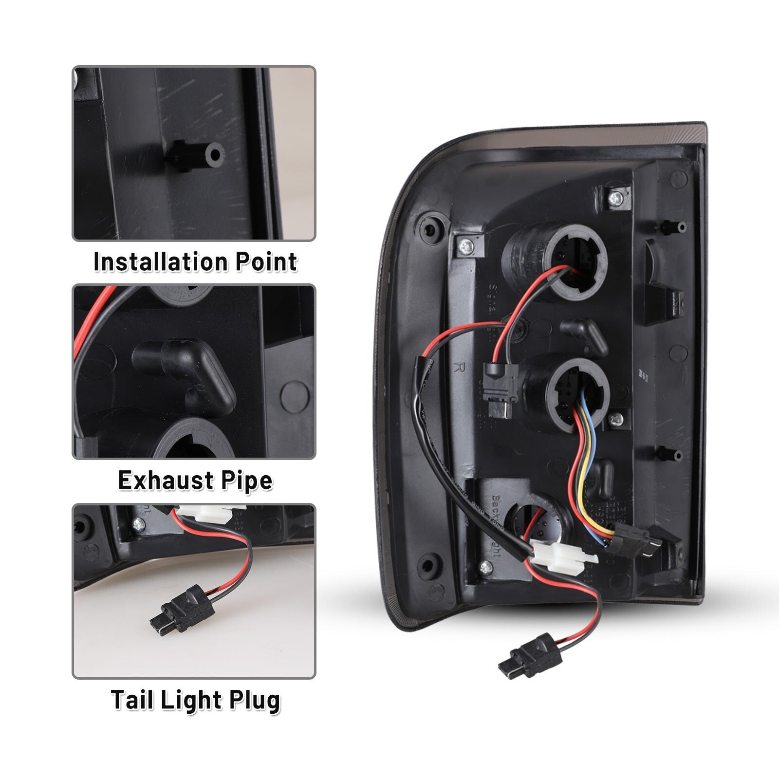 93-99 Ford Ranger: Winjet LED Tail Lights - Black/Smoke photo 3