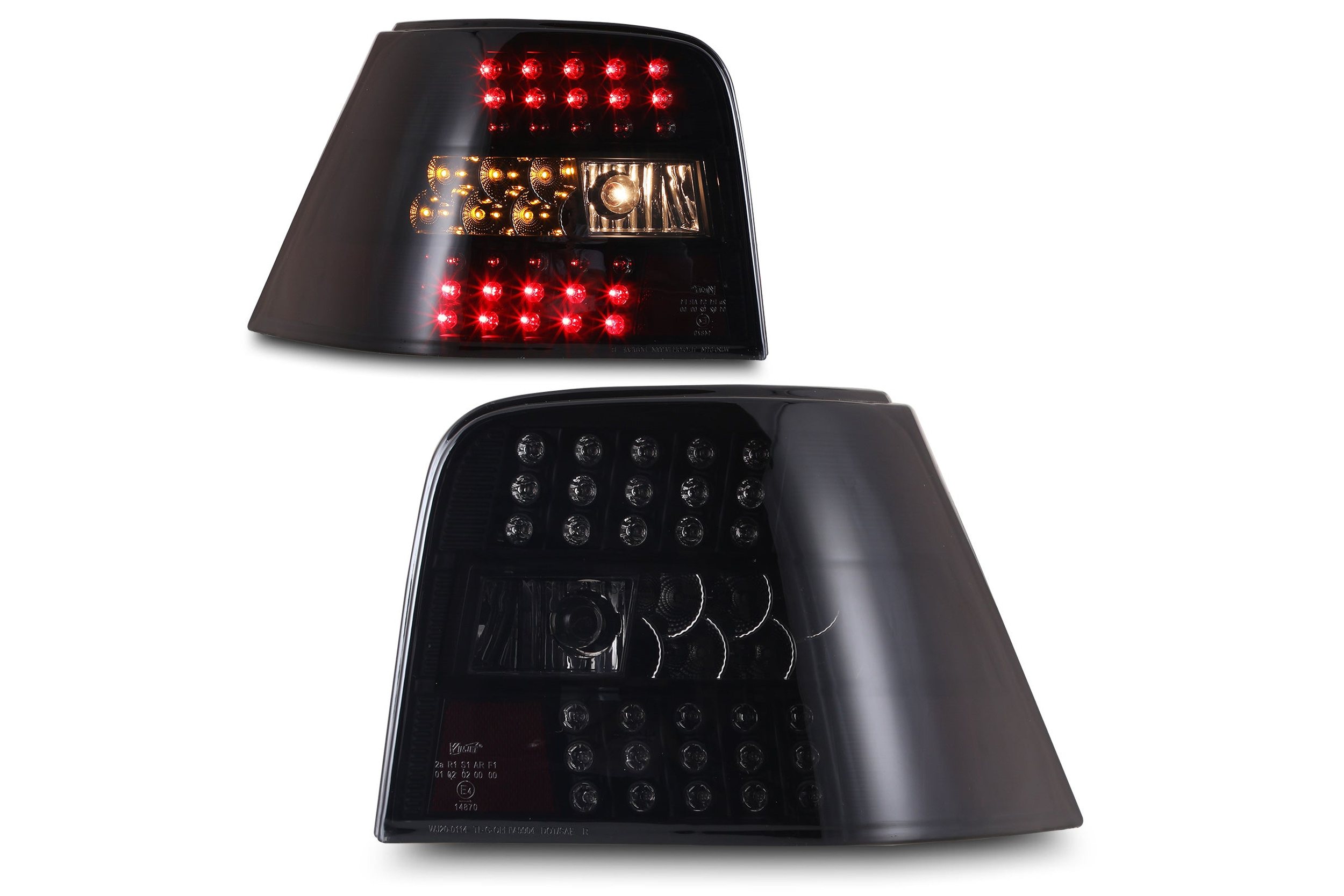 94-06 Volkswagen Golf IV: Winjet LED Tail Lights - Black/Smoke
