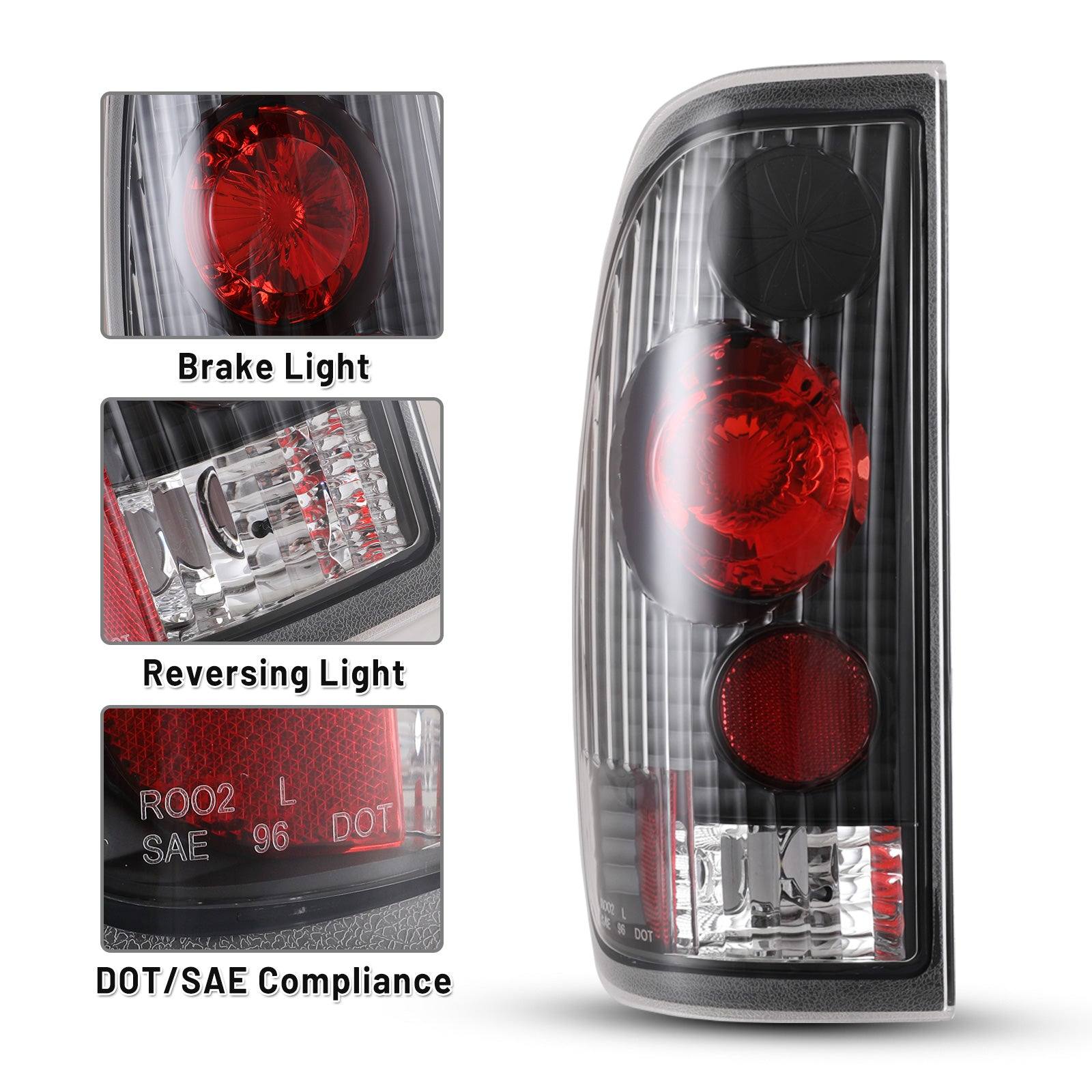 97-07 Ford Super Duty: Winjet Altezza Tail Lights - Black/Clear