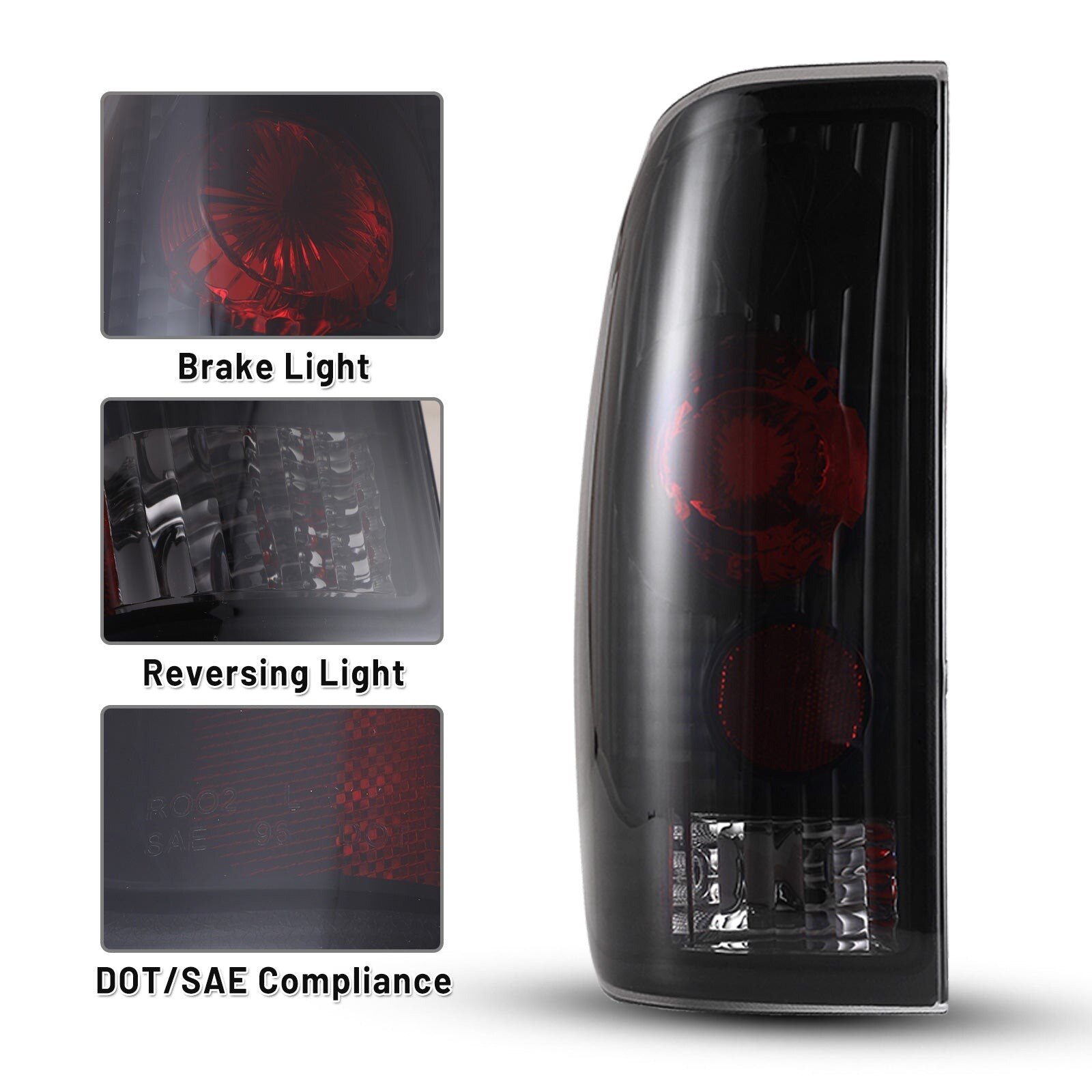 97-04 Ford F-150: Winjet Altezza Tail Lights - Black/Smoke photo 2