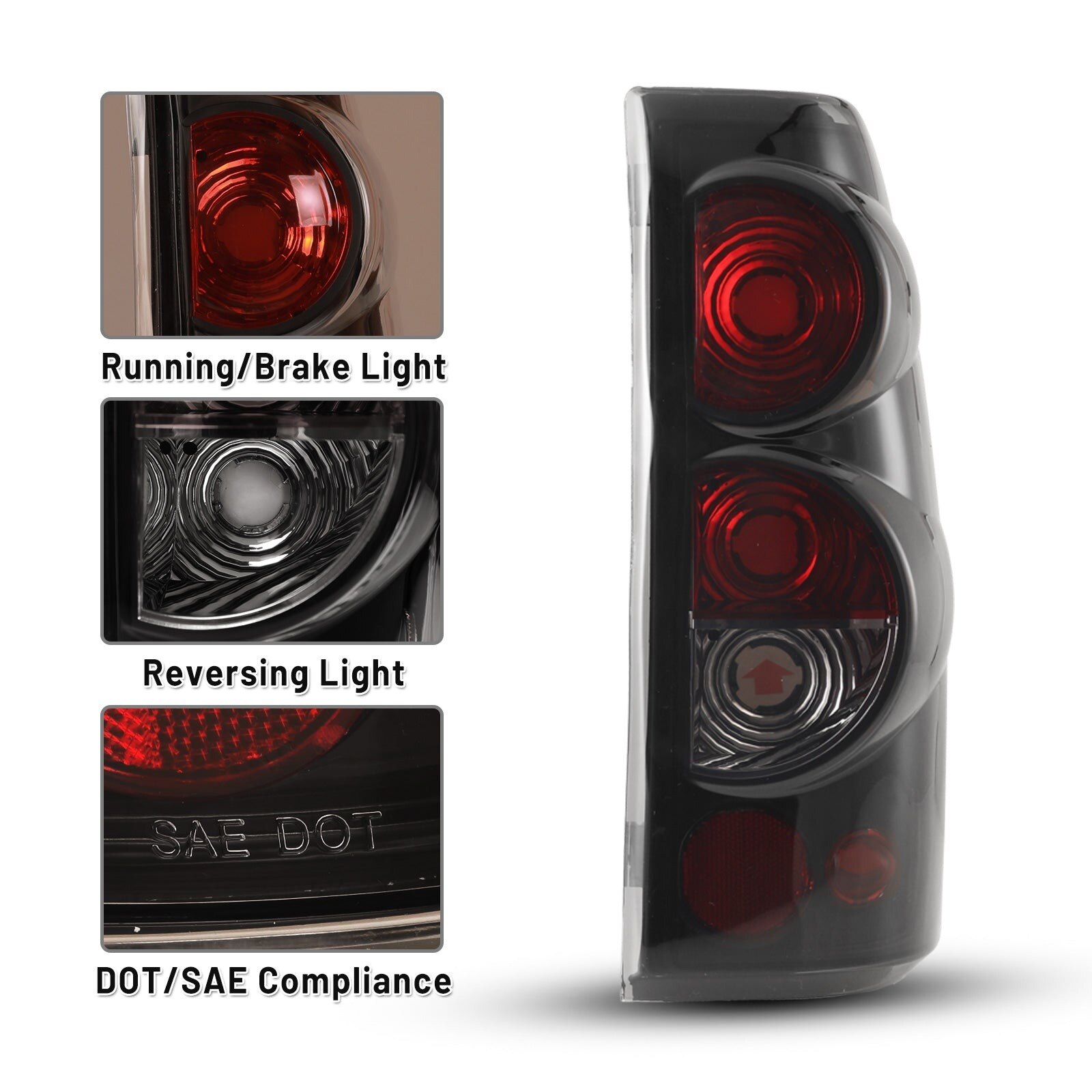 99-07 Chevrolet Silverado: Winjet Altezza Tail Lights - Black/Smoke photo 2