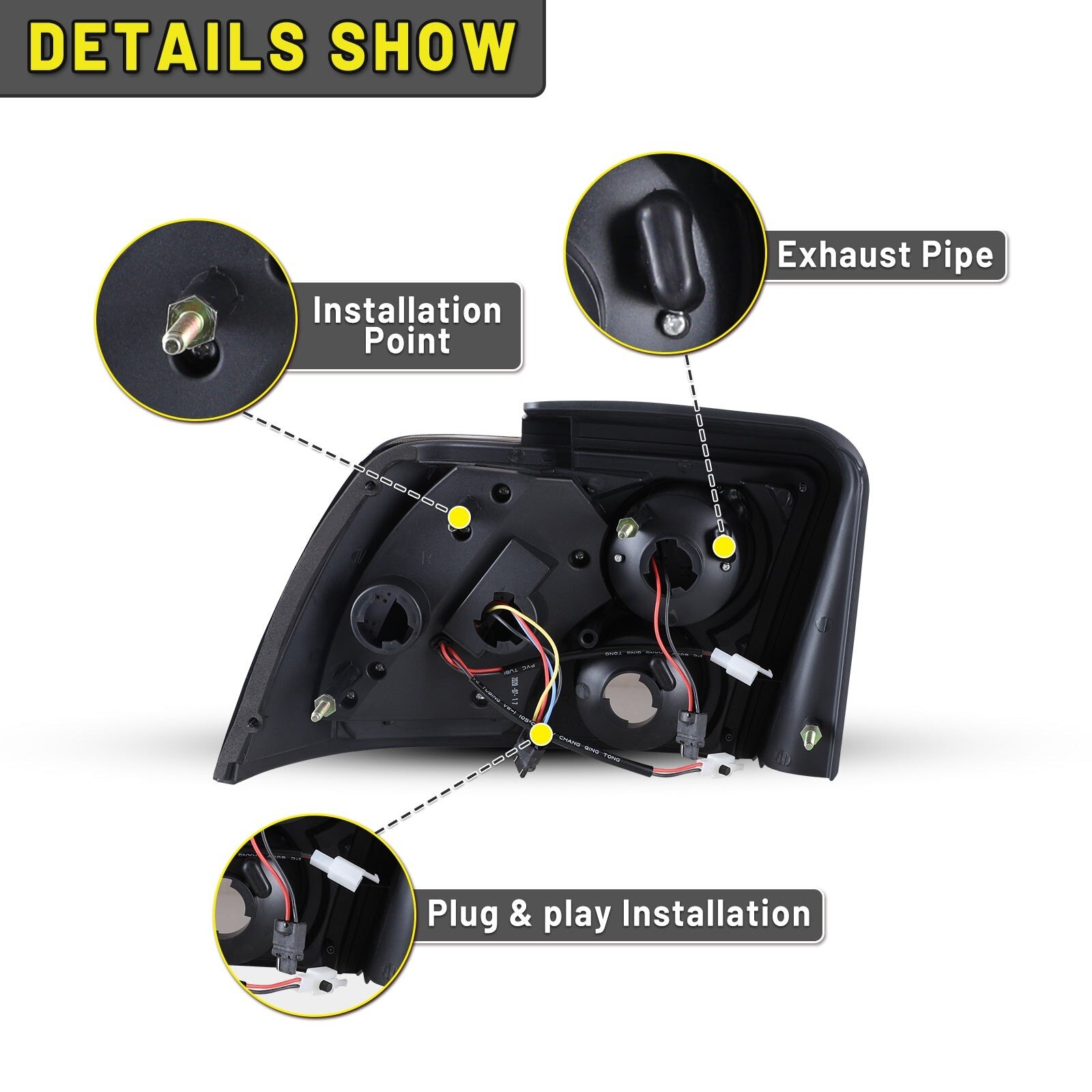 99-04 Ford Mustang: Winjet LED Tail Lights - Black/Smoke photo 3
