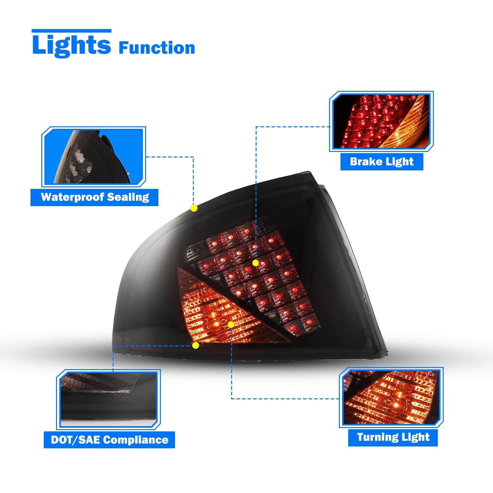 00-03 Nissan Sentra: Winjet LED Tail Lights - Black/Smoke photo 2