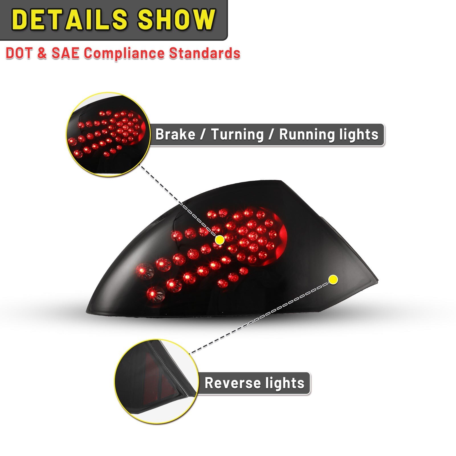 00-05 Mitsubishi Eclipse: Winjet LED Tail Lights - Black/Smoke photo 2