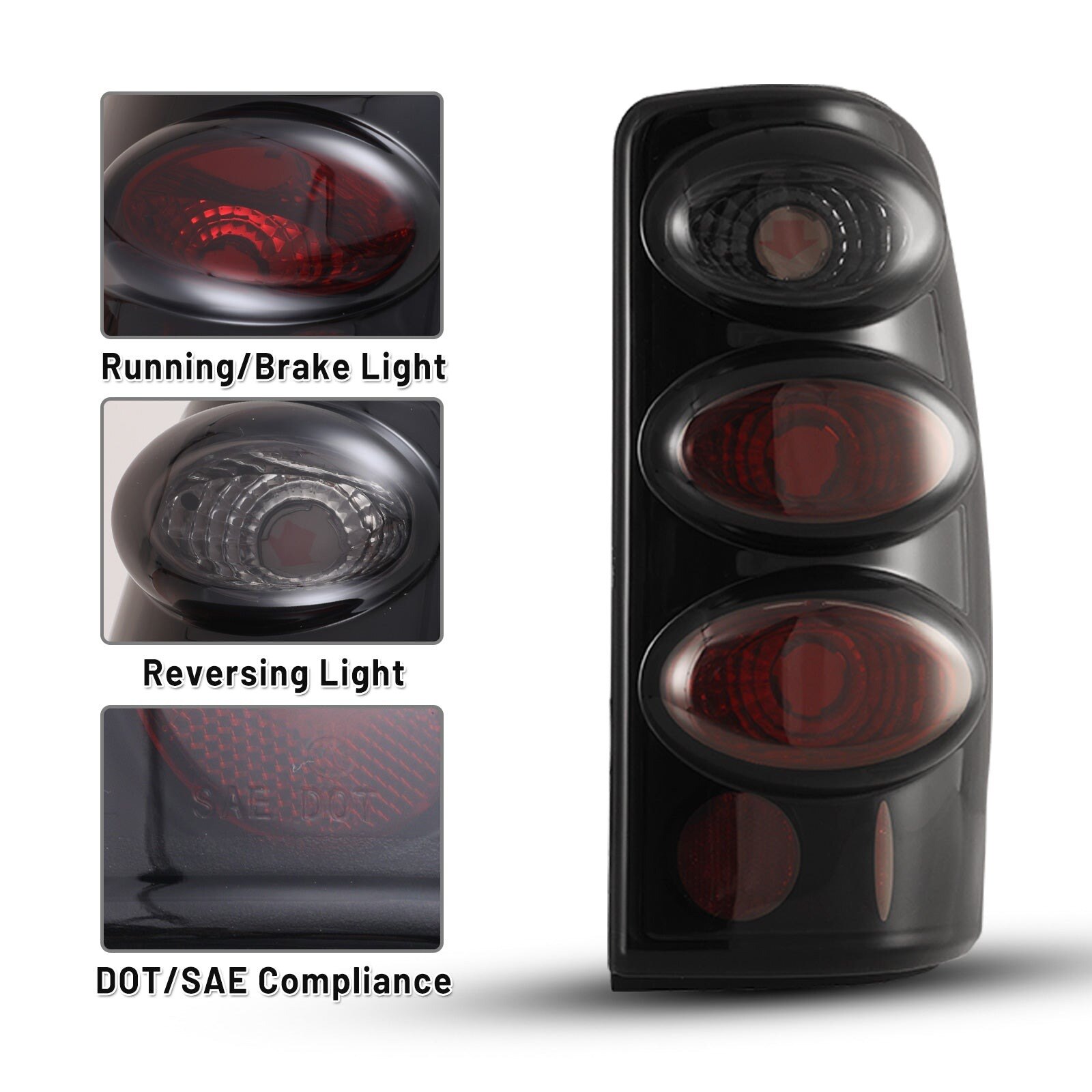 00-06 GMC Yukon: Winjet Altezza Tail Lights - Black/Smoke photo 2