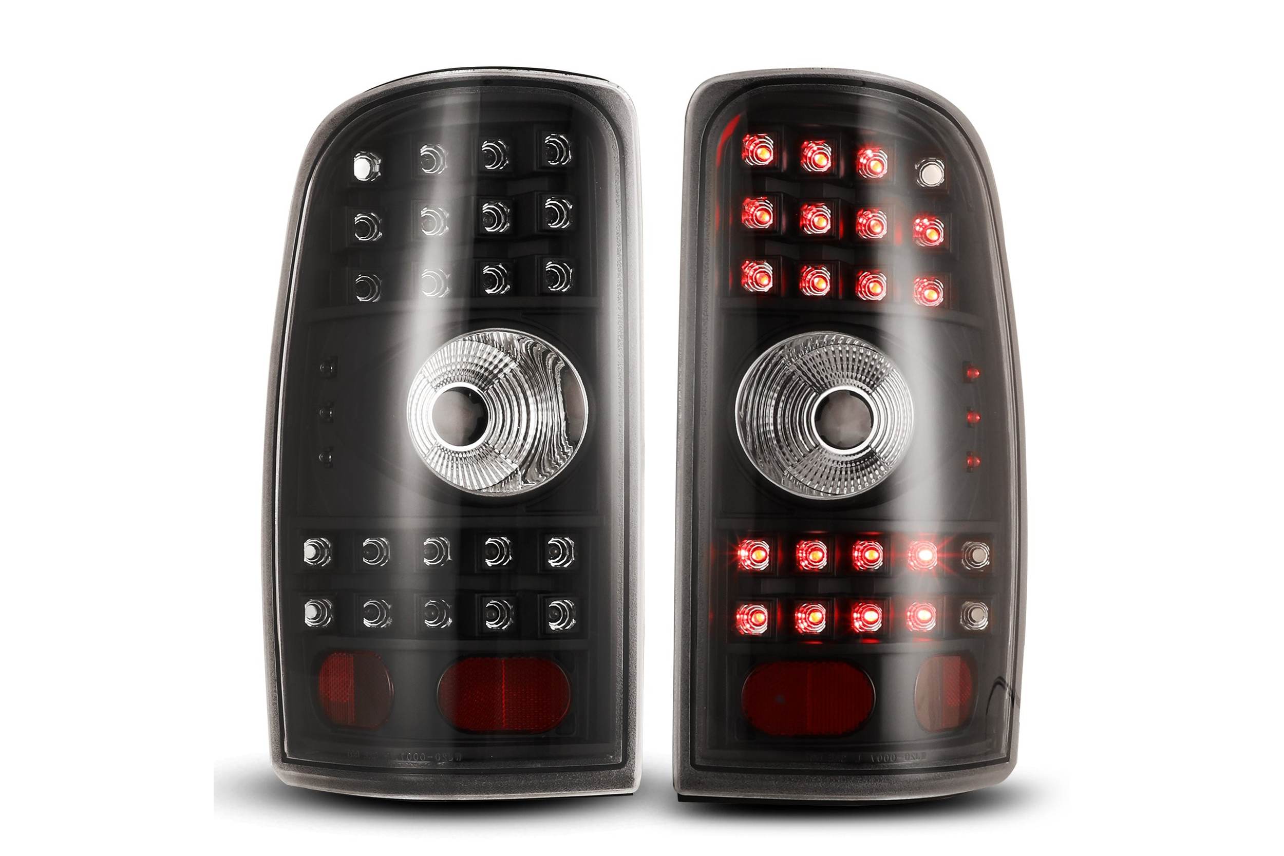 00-06 Chevrolet Suburban: Winjet LED Tail Lights - Black/Clear