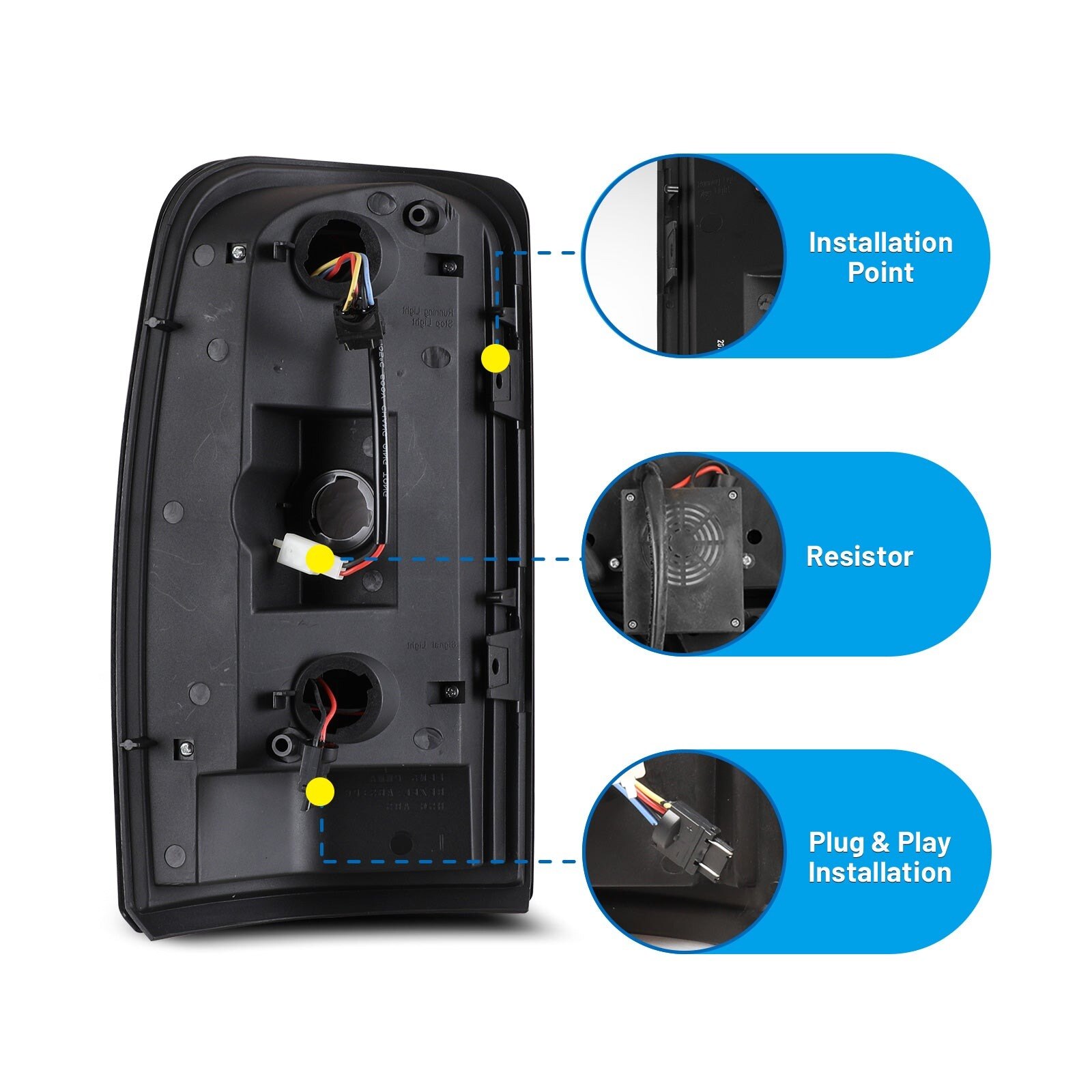 00-06 Chevrolet Suburban: Winjet LED Tail Lights - Black/Clear photo 3