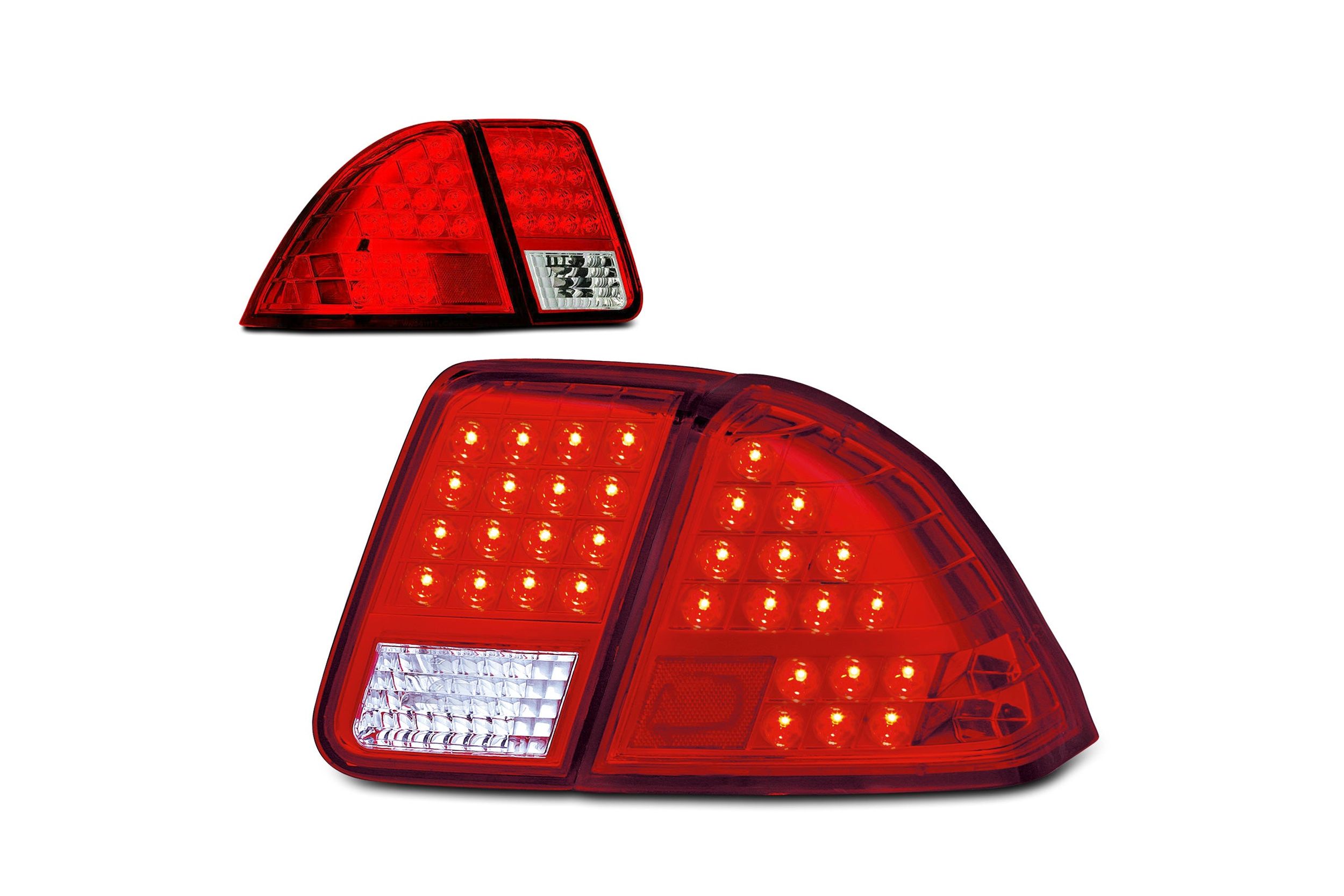 01-05 Honda Civic: Winjet LED Tail Lights - Chrome/Red