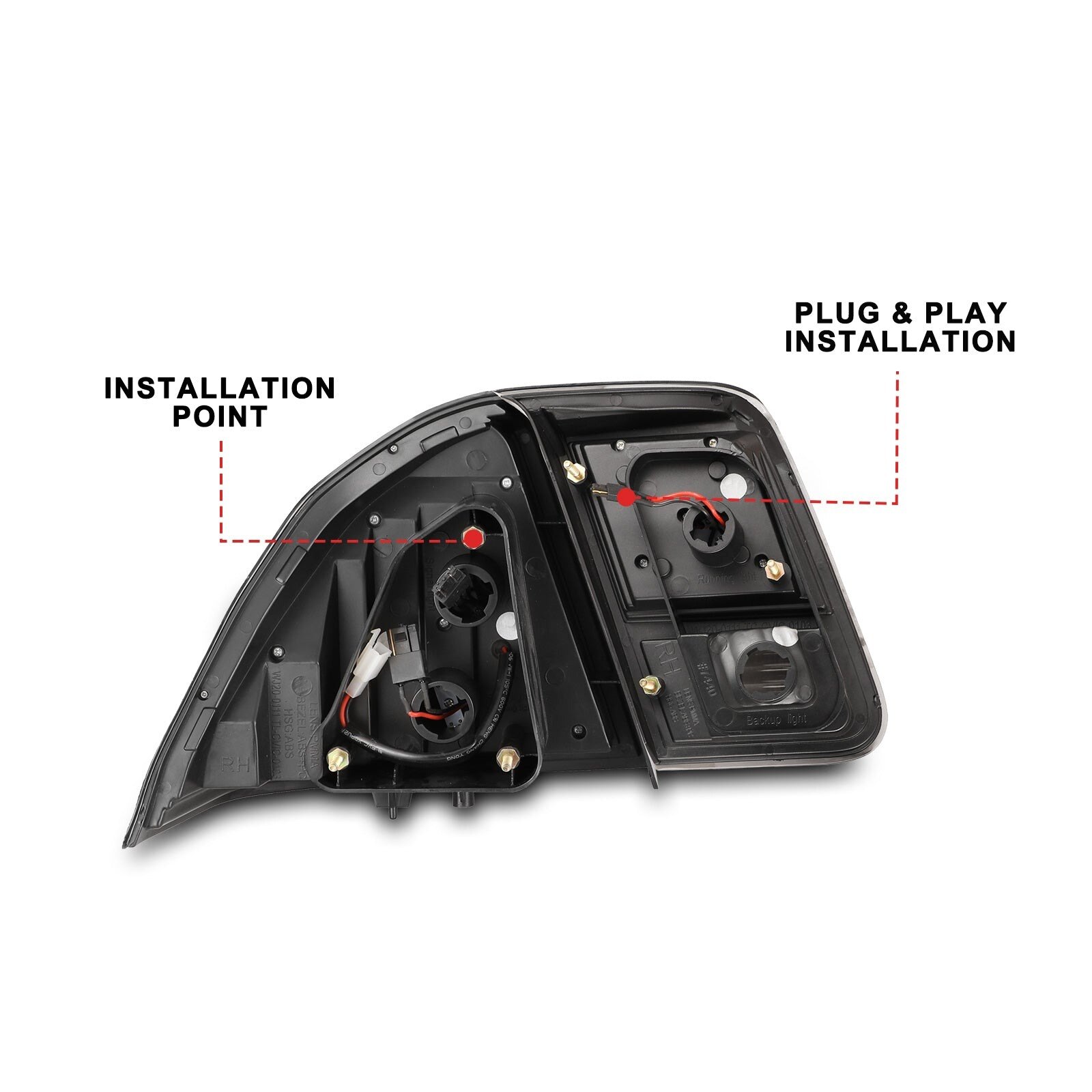 01-05 Honda Civic: Winjet LED Tail Lights - Chrome/Red photo 3