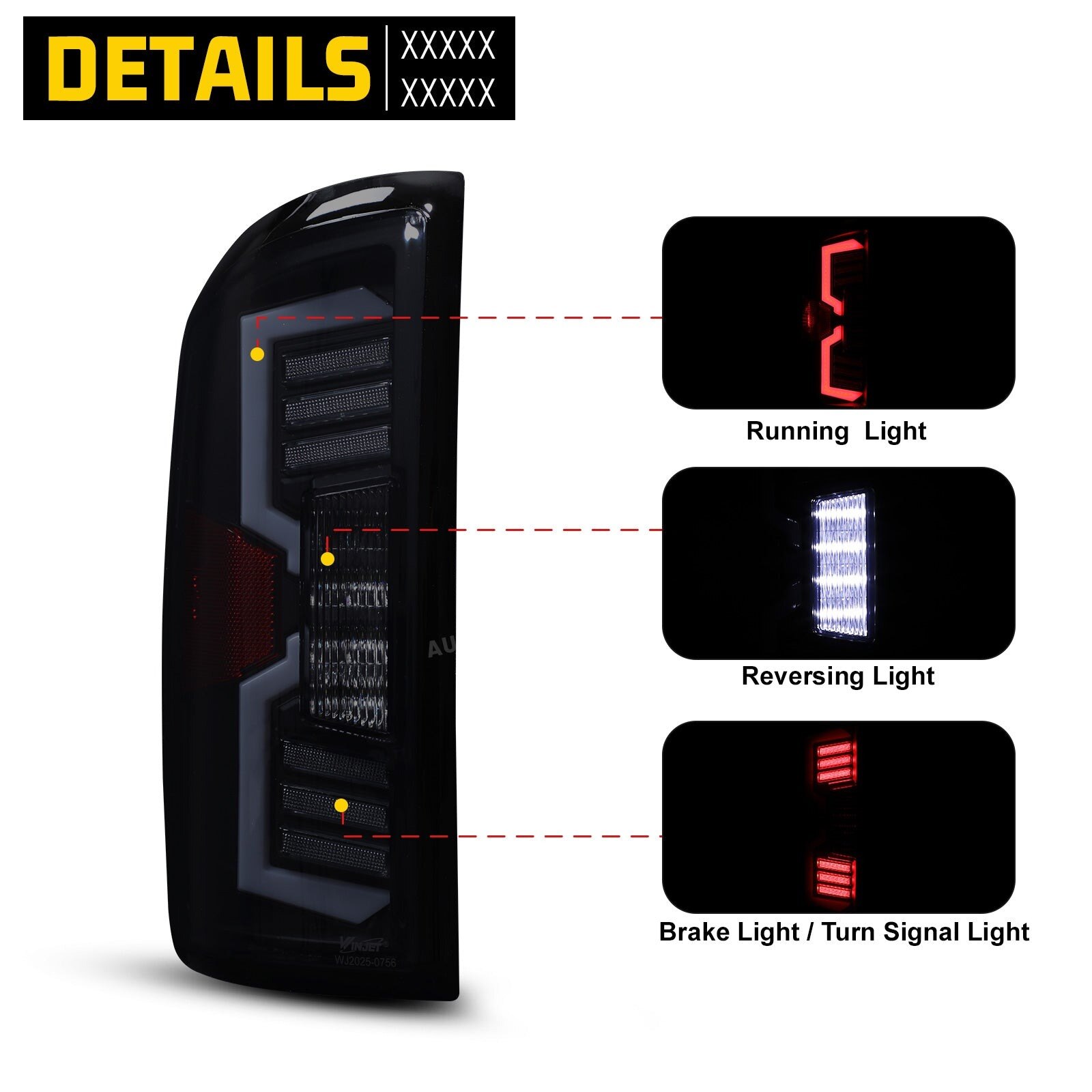 06-09 Ram 1500/HD: Winjet LED Tail Lights - Black/Smoke