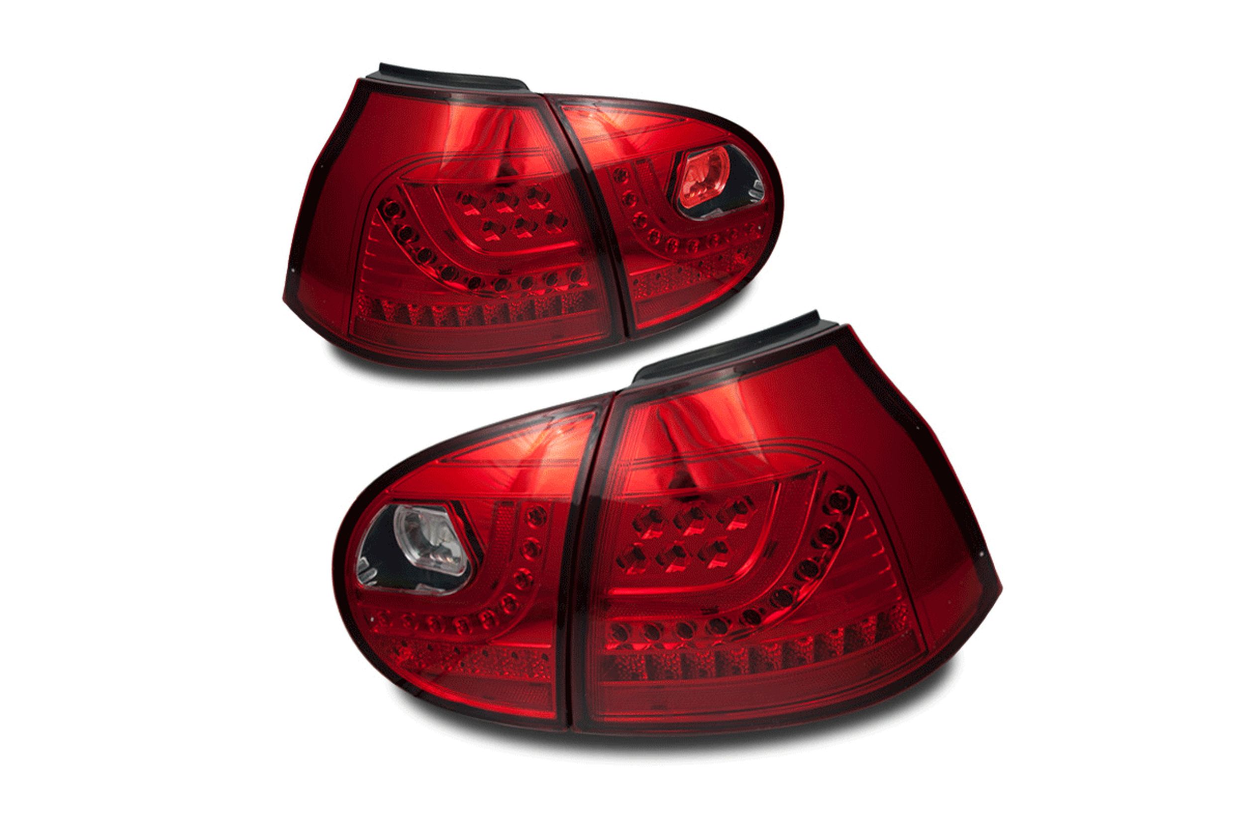 06-09 Volkswagen Golf GTI VI: Winjet LED Tail Lights - Chrome/Red