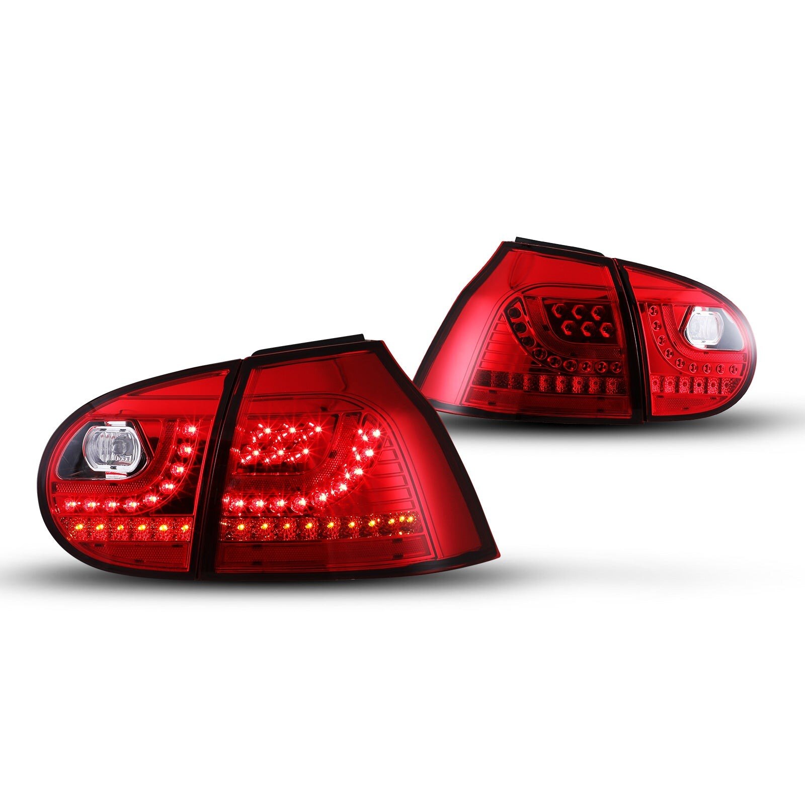 06-09 Volkswagen Golf GTI VI: Winjet LED Tail Lights - Chrome/Red photo 4