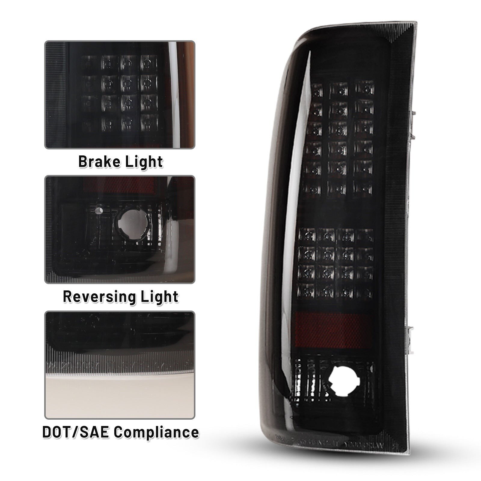 07-14 Chevrolet Silverado: Winjet LED Tail Lights - Black/Smoke photo 2