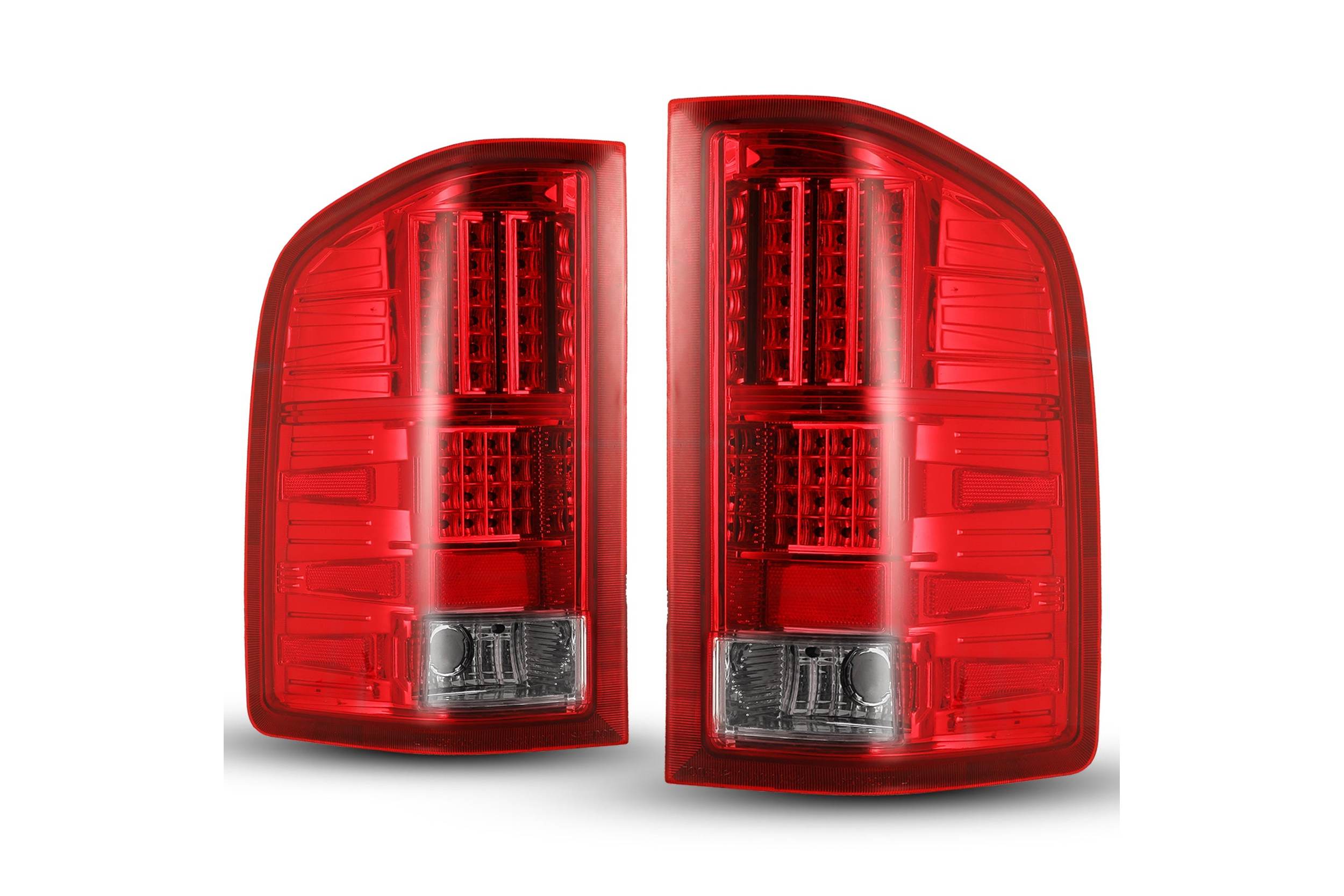 07-14 Chevrolet Silverado: Winjet LED Tail Lights - Chrome/Red