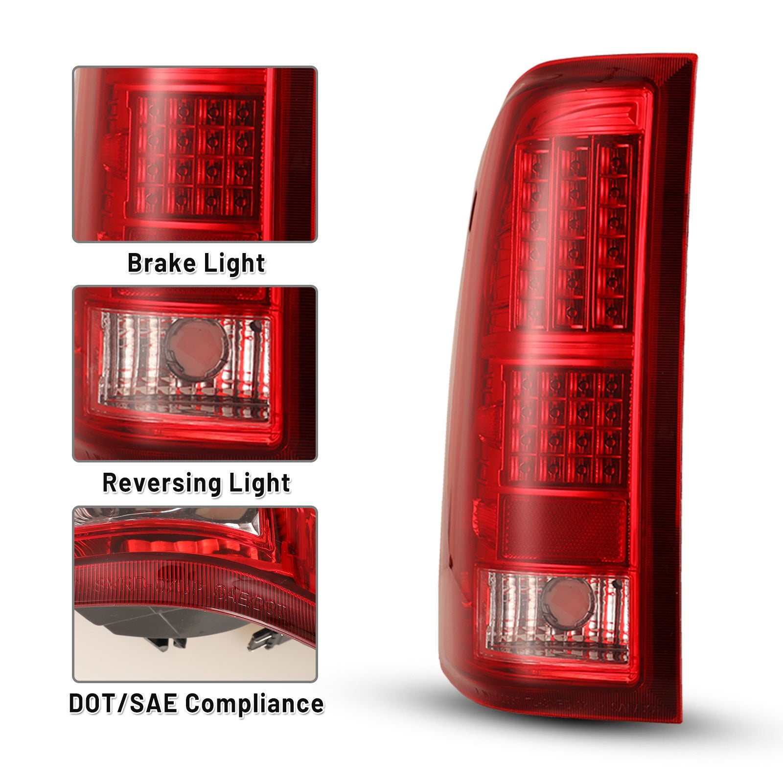 07-14 Chevrolet Silverado: Winjet LED Tail Lights - Chrome/Red photo 2